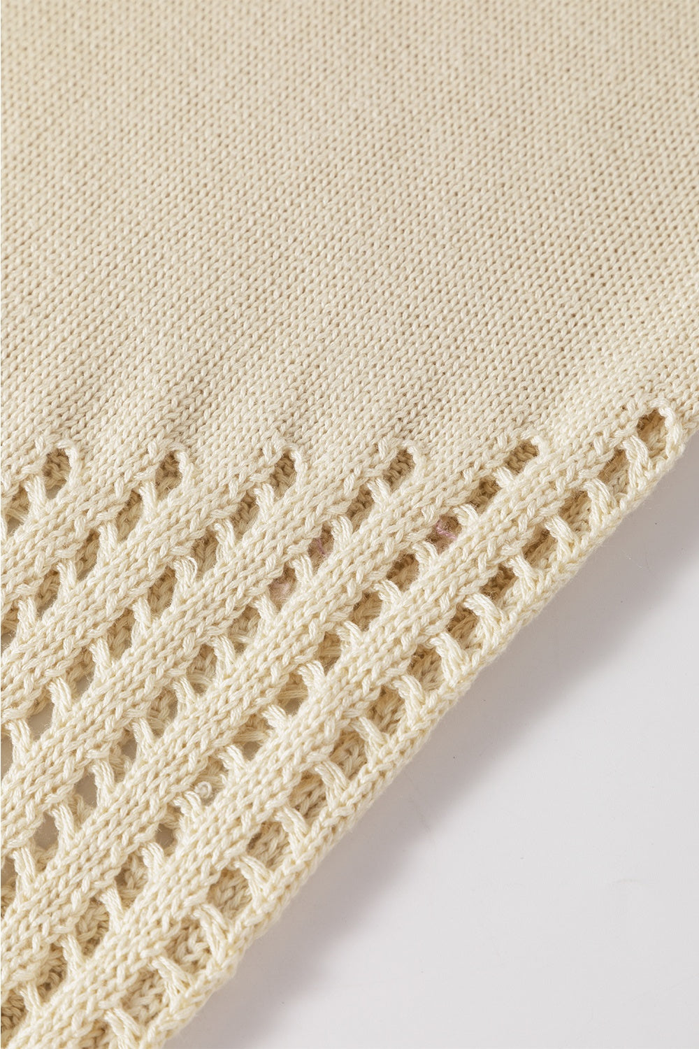 Openwork Round Neck Knit Vest - Viarous