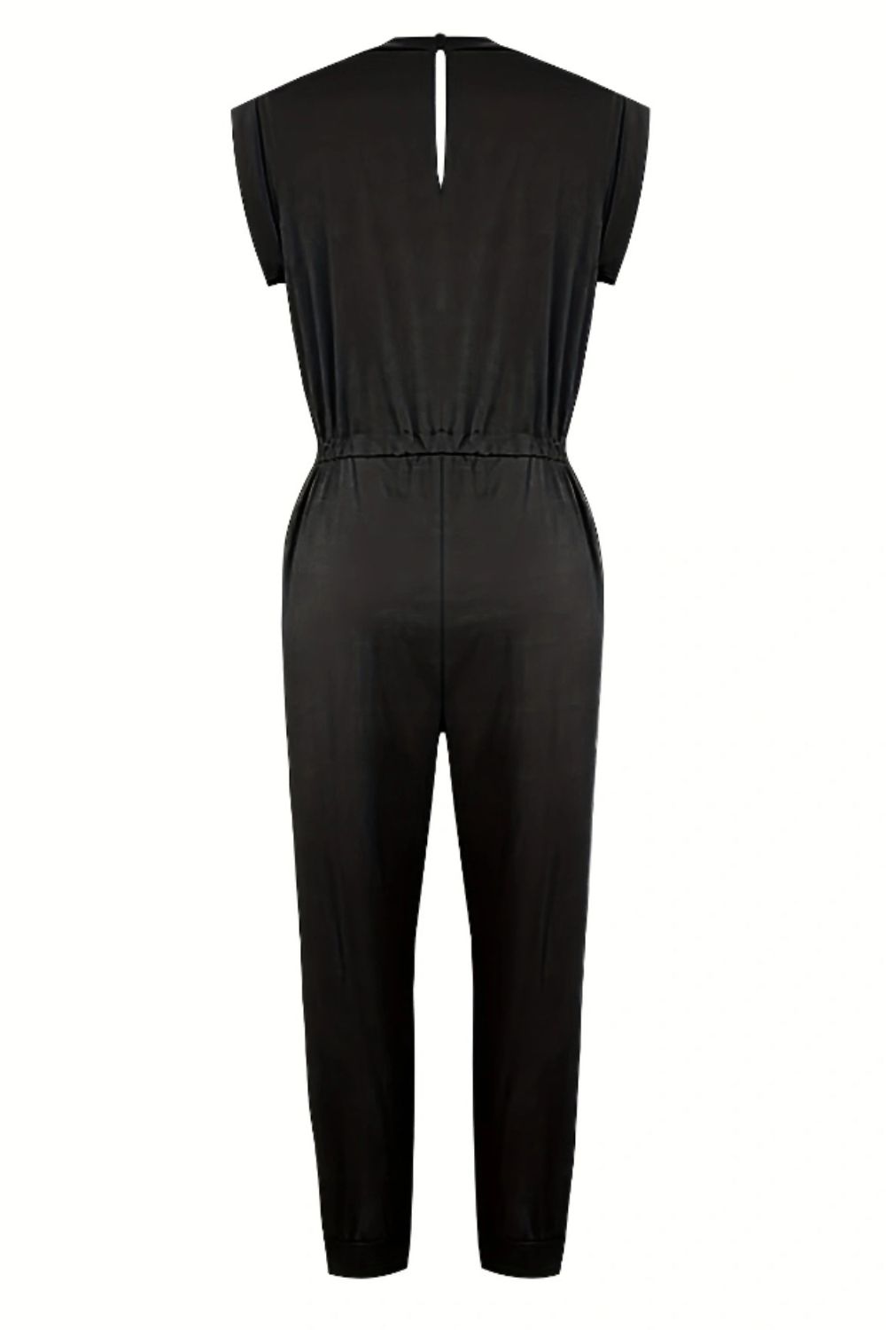 Drawstring Round Neck Sleeveless Jumpsuit - Viarous
