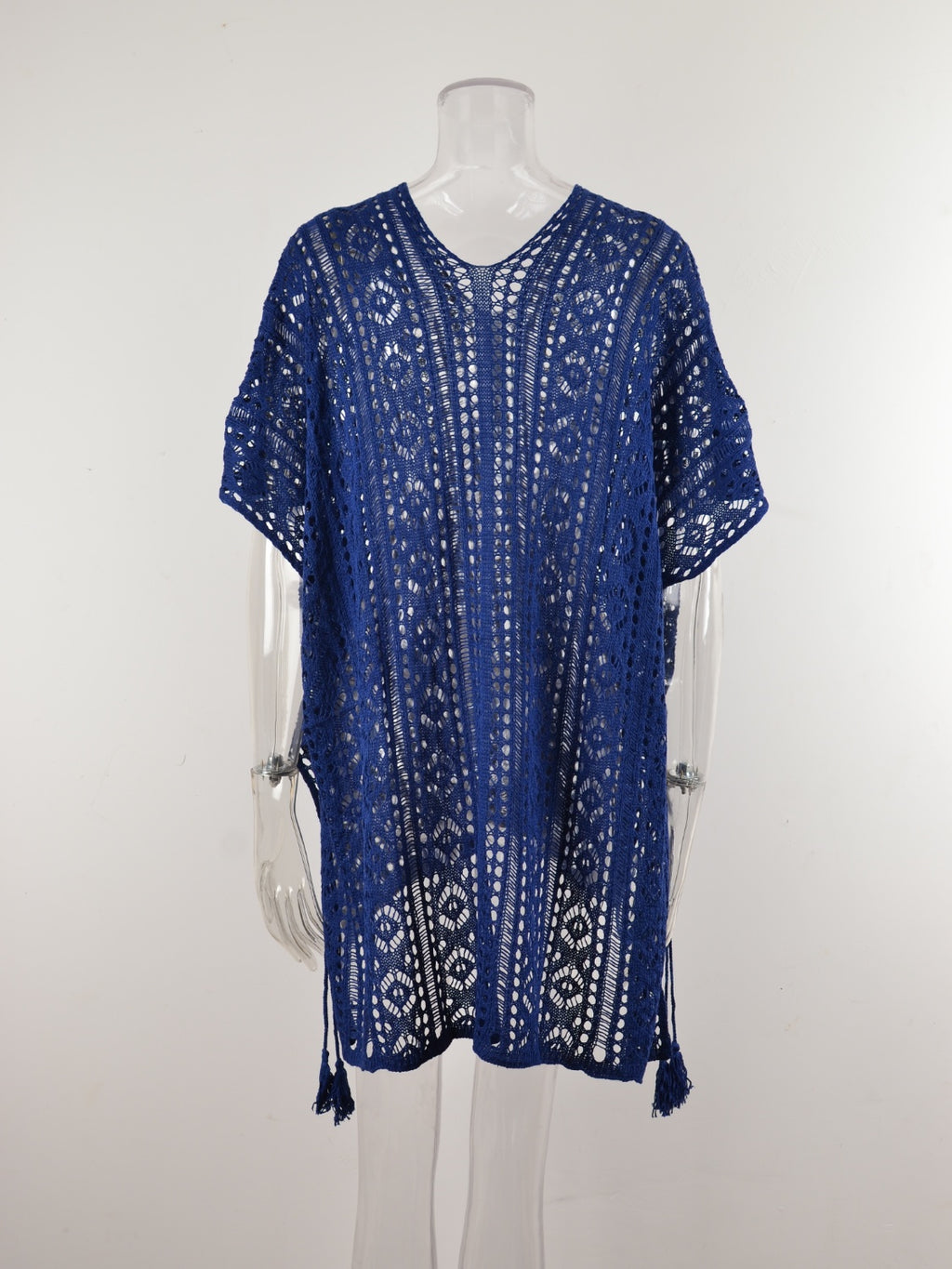 Angel Wings Cutout V-Neck Cover-Up with Tassel - Viarous