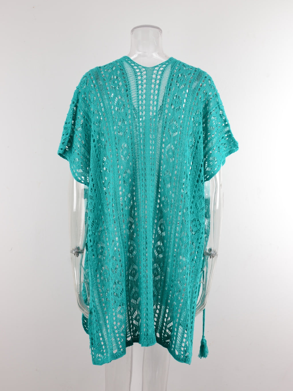 Angel Wings Cutout V-Neck Cover-Up with Tassel - Viarous