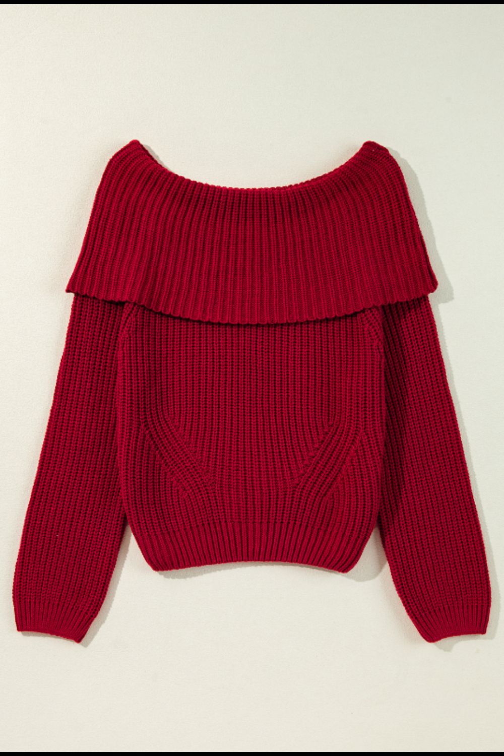 Off-Shoulder Long Sleeve Sweater - Viarous