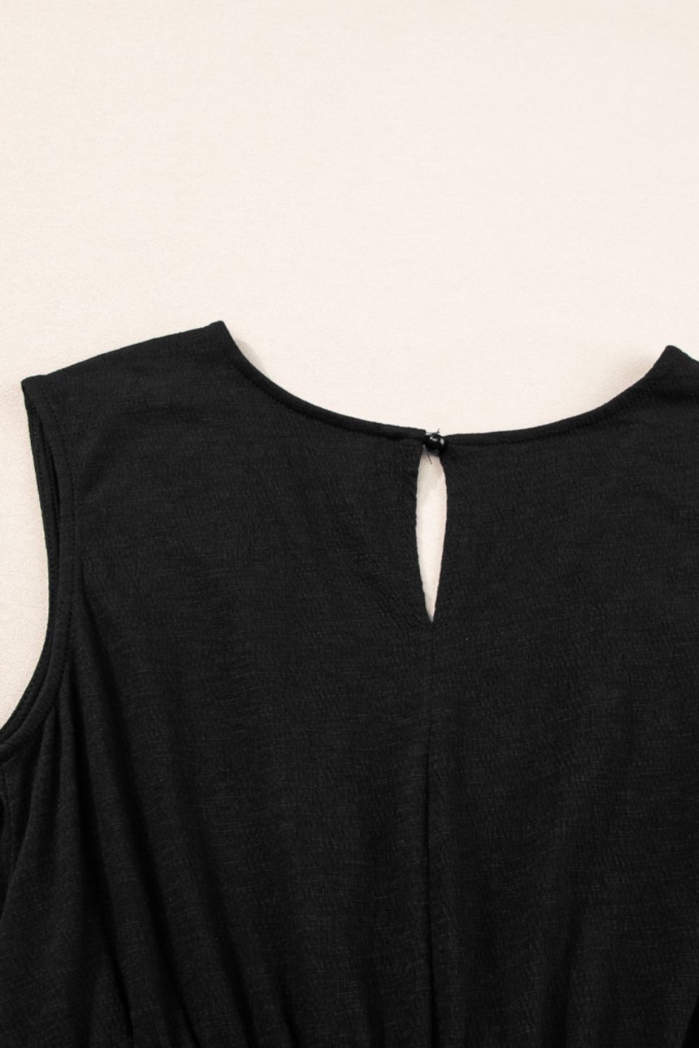 Smocked Sleeveless V Neck Jumpsuit - Viarous