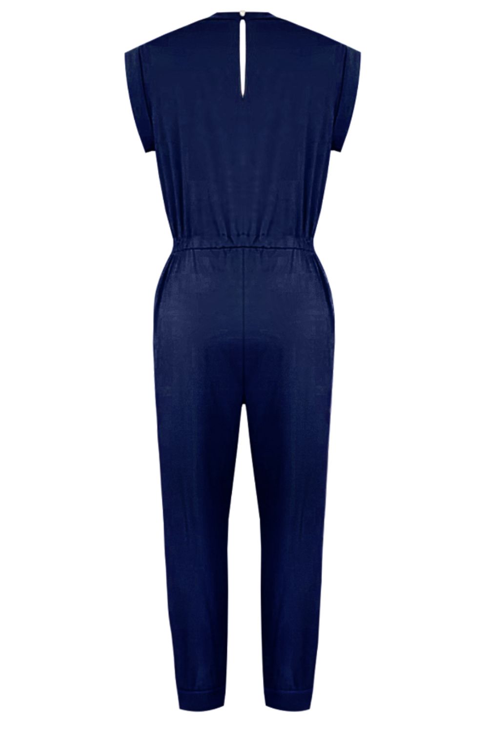 Drawstring Round Neck Sleeveless Jumpsuit - Viarous