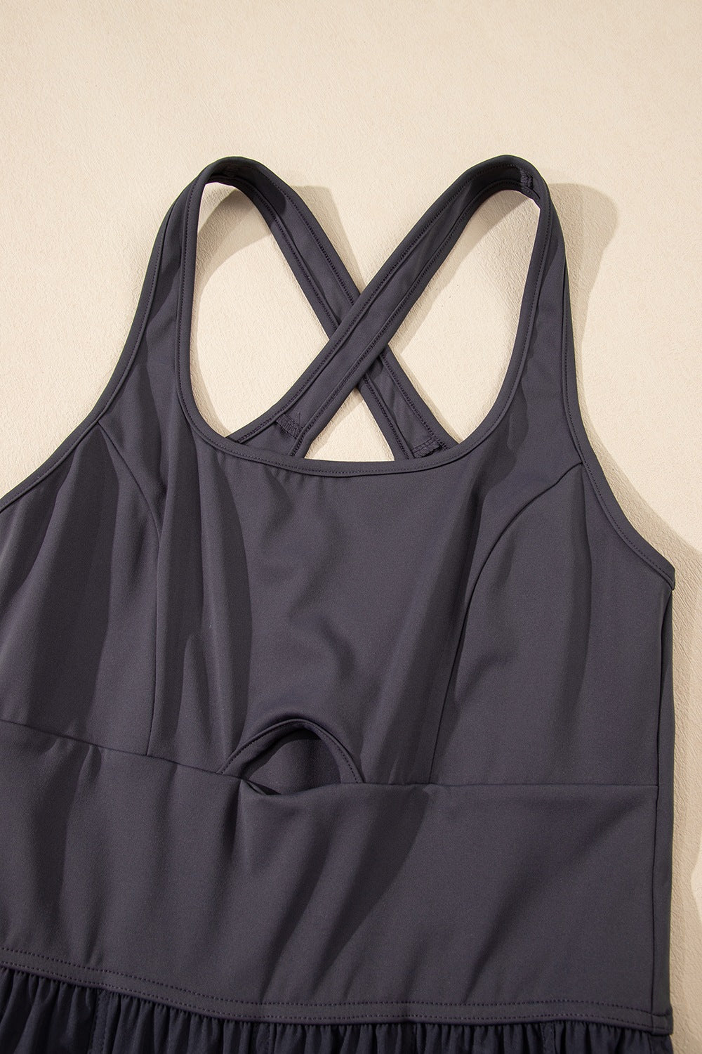 Cutout Square Neck Wide Strap Active Jumpsuit - Viarous