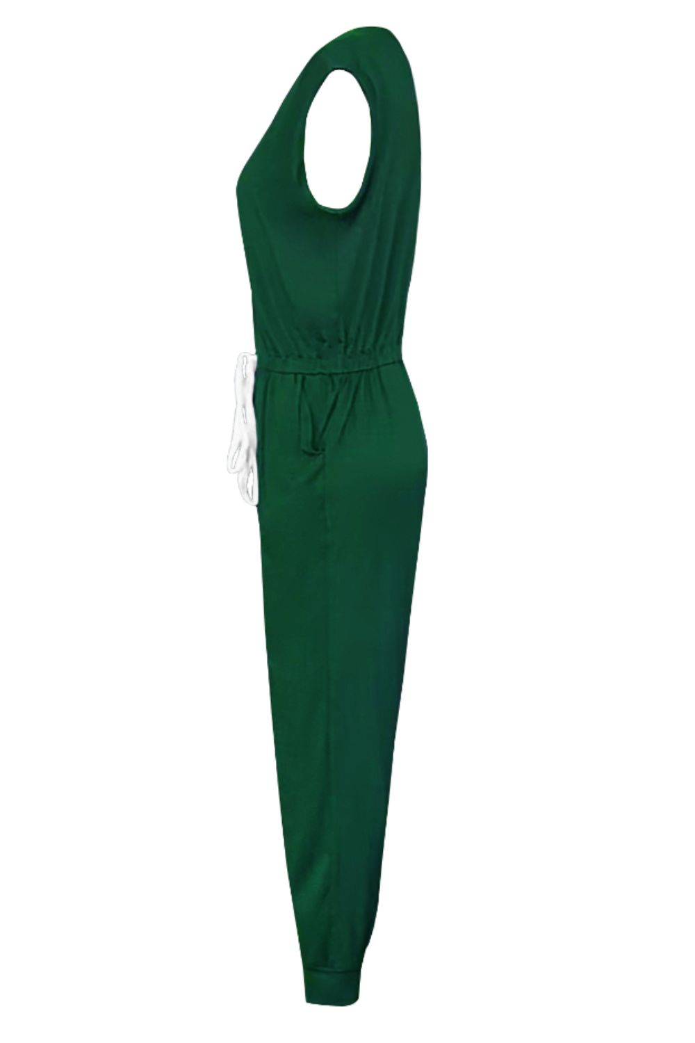 Drawstring Round Neck Sleeveless Jumpsuit - Viarous