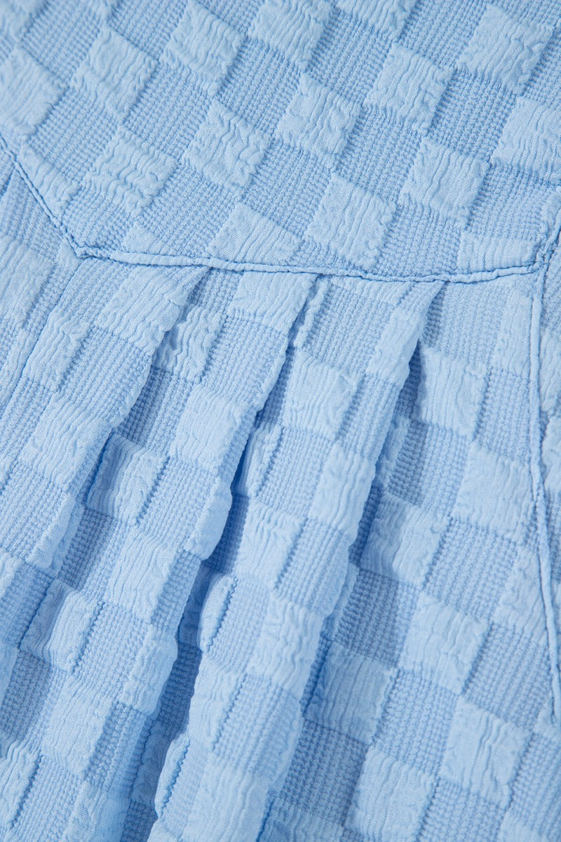 Checkered Pocketed Wide Leg Overalls - Viarous