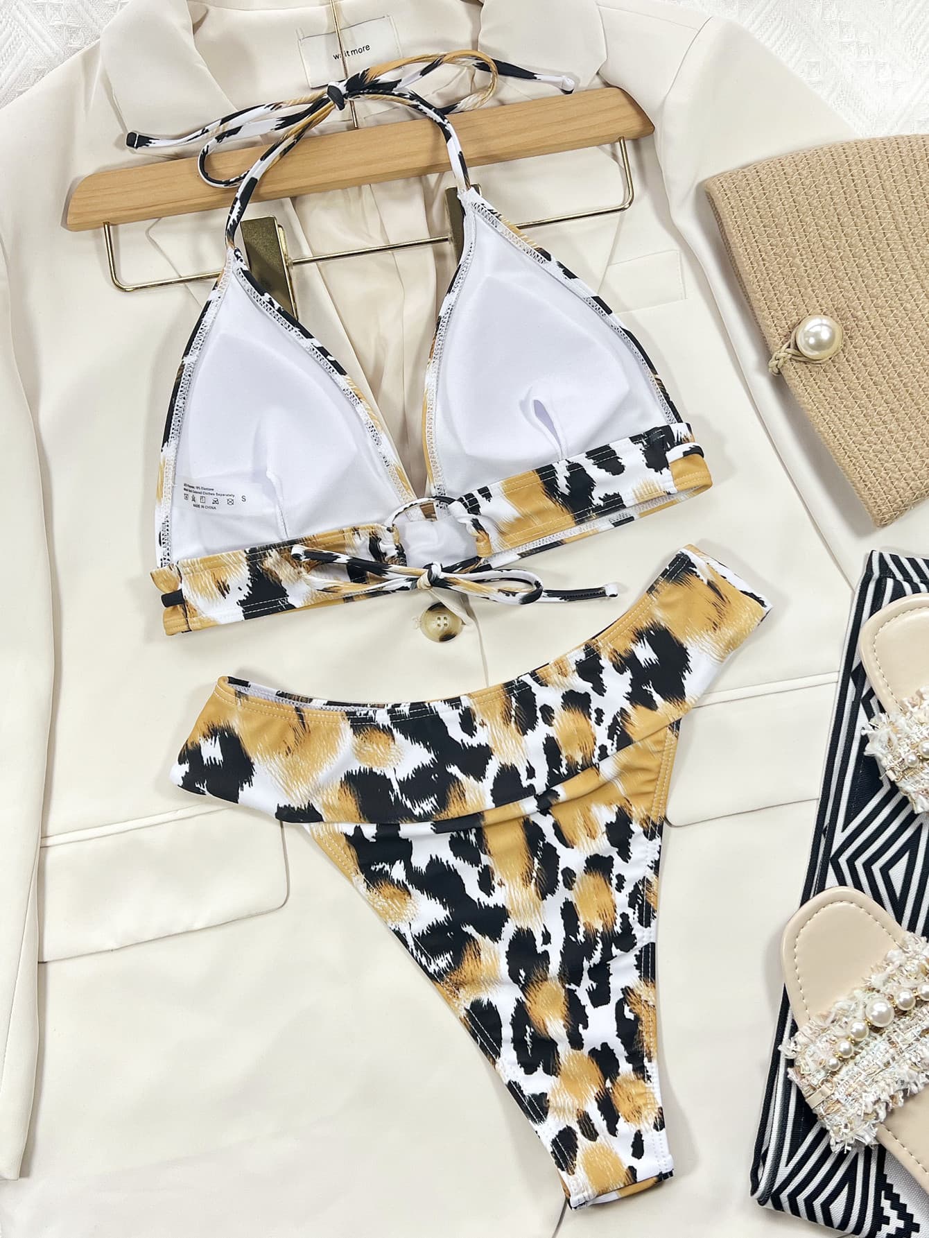 Animal Print Halter Neck Bikini Set - ViarousViarousViarous