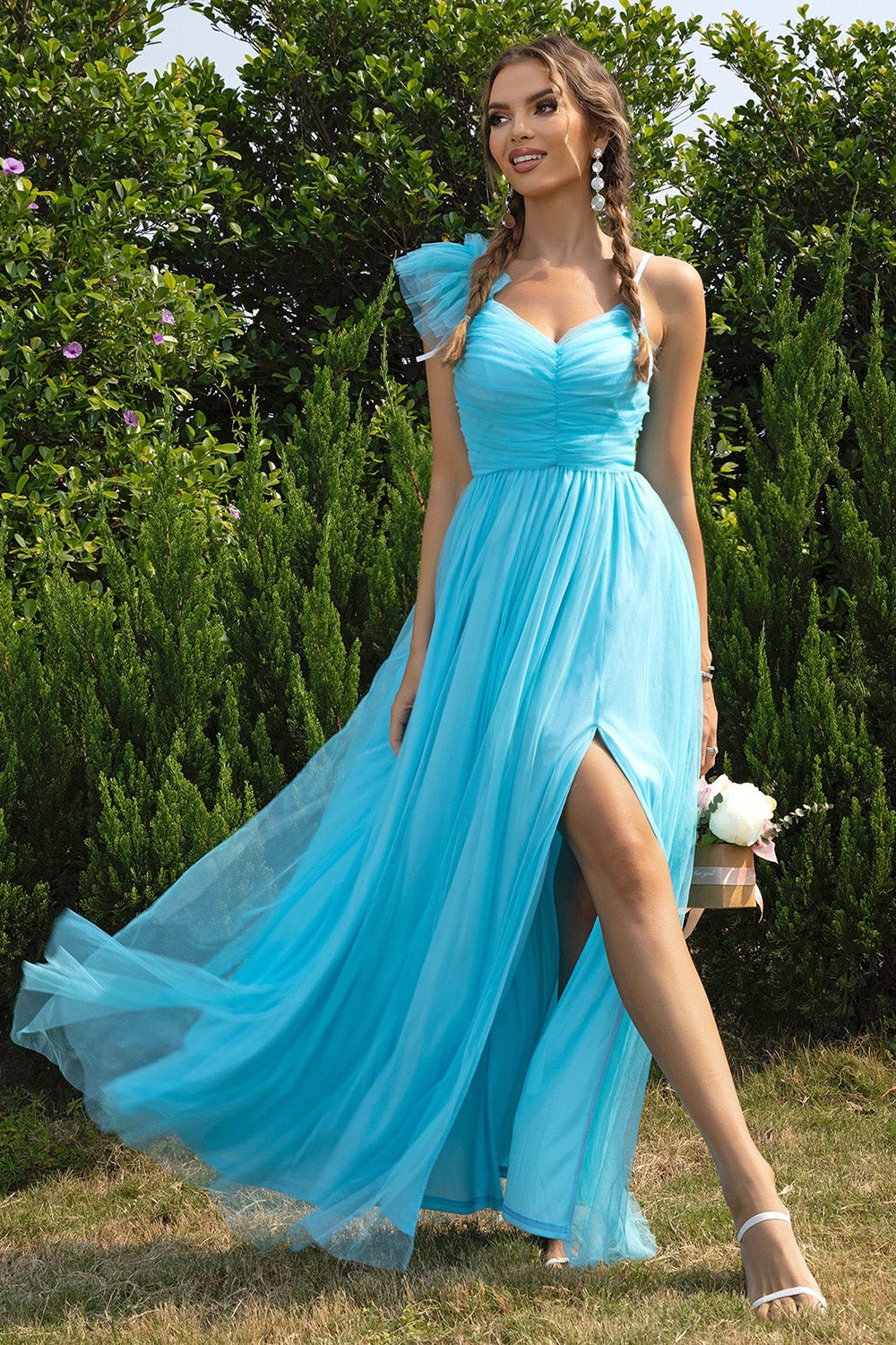 Asymmetrical Ruched Slit Dress - ViarousViarousViarous