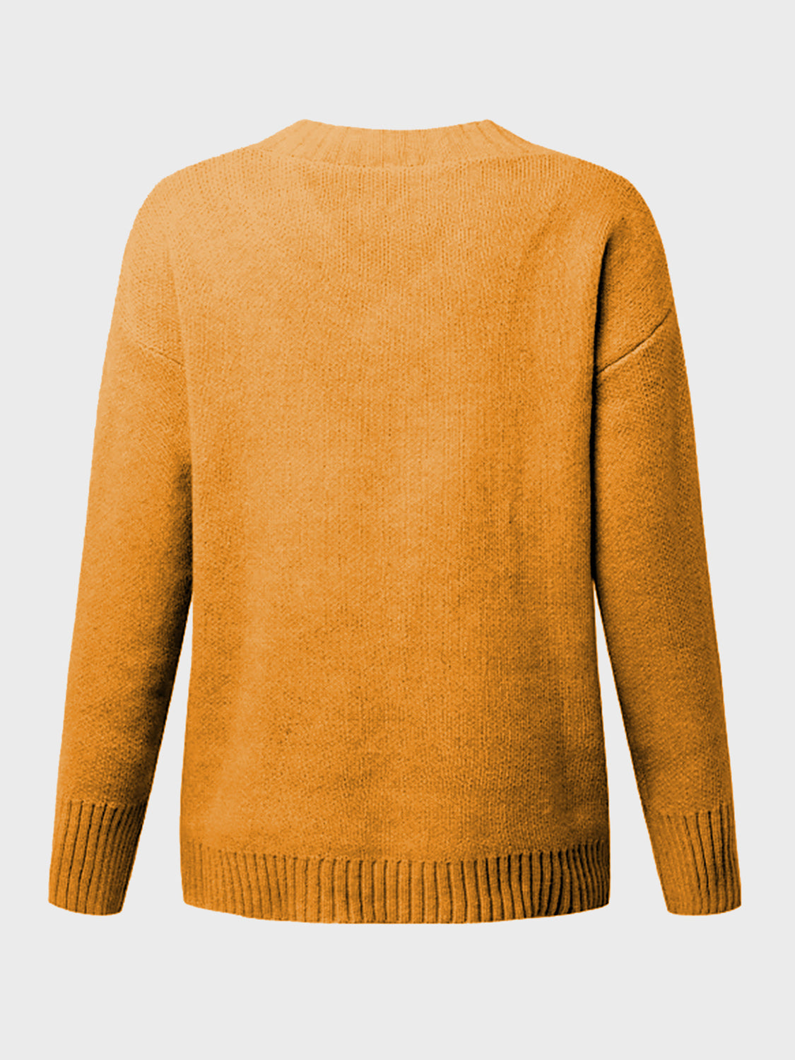 V-Neck Long Sleeve Knit Top - Viarous