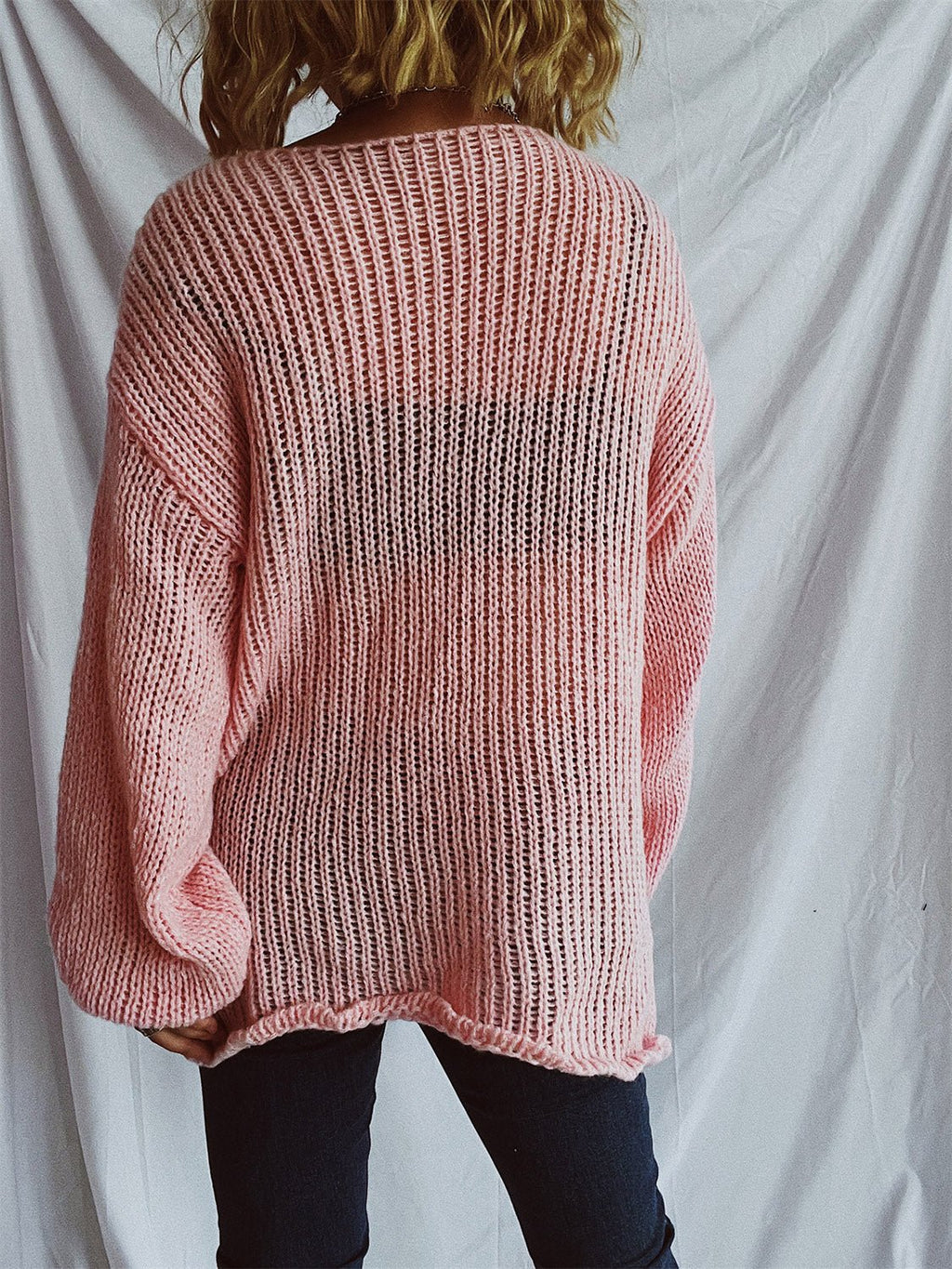 Boat Neck Dropped Shoulder Sweater - ViarousViarousViarous