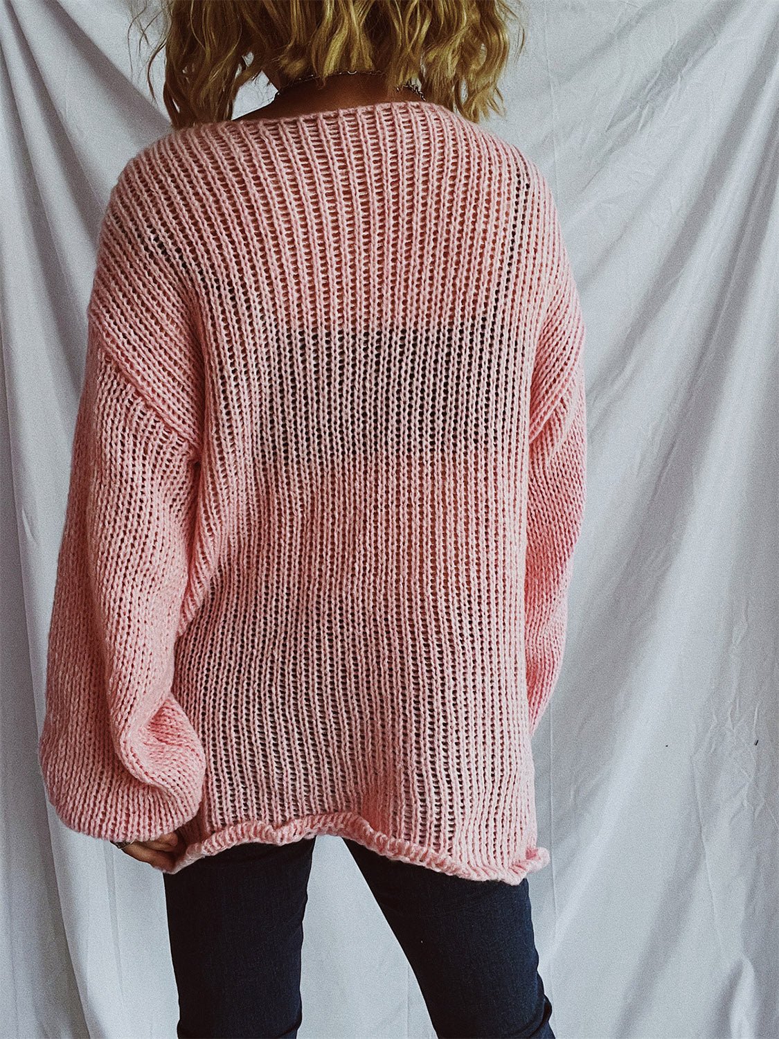 Boat Neck Dropped Shoulder Sweater - ViarousViarousViarous