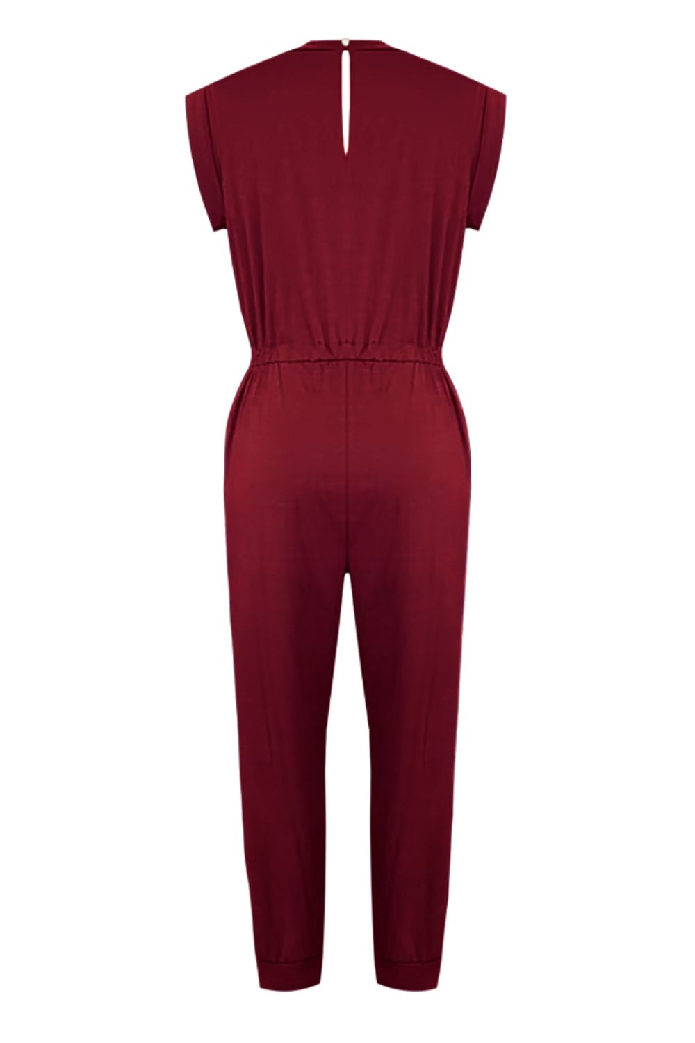 Drawstring Round Neck Sleeveless Jumpsuit - Viarous