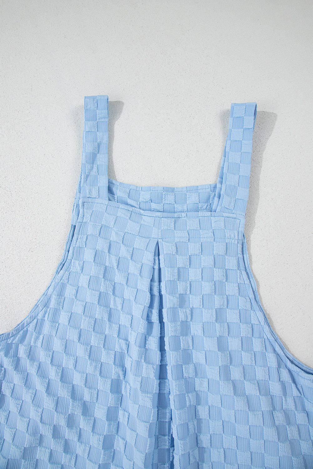 Checkered Pocketed Wide Leg Overalls - Viarous