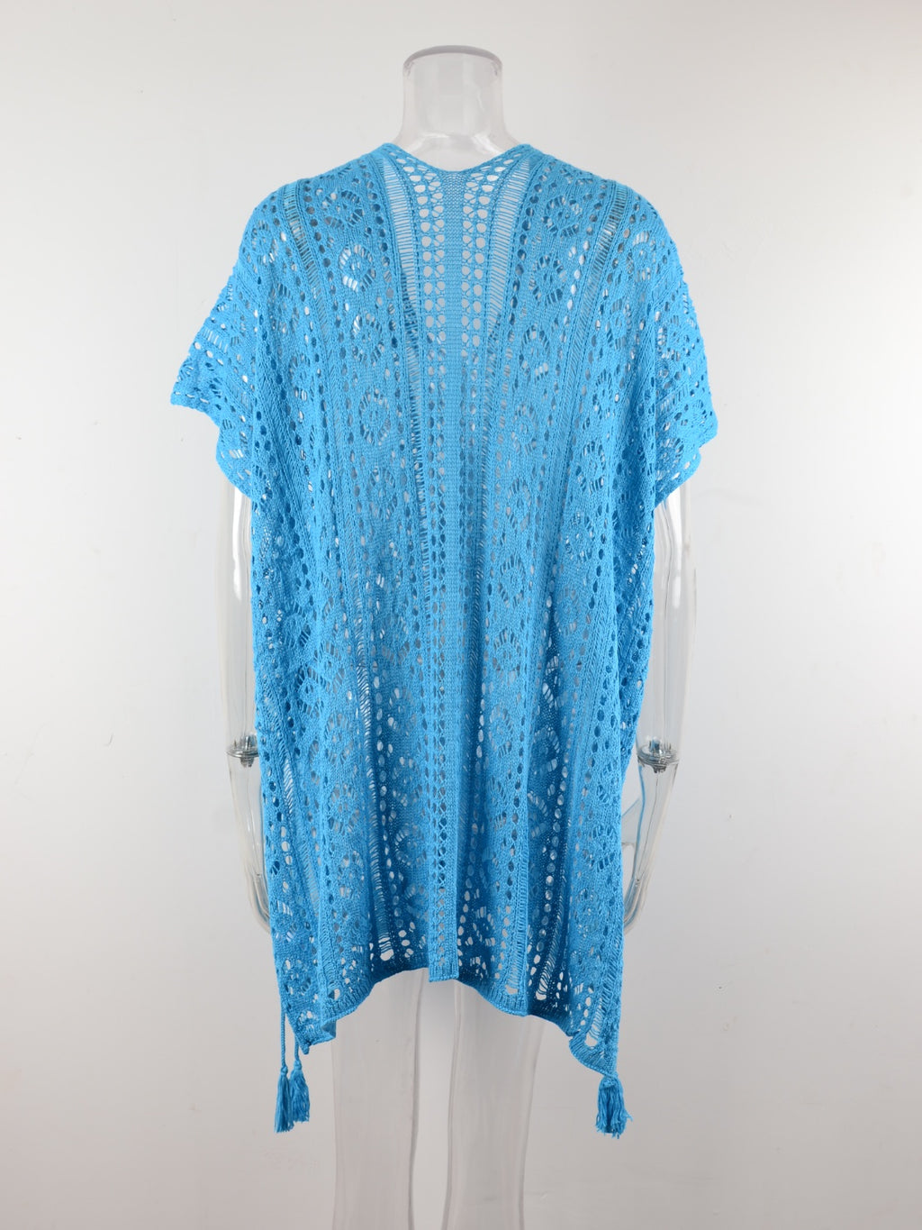 Angel Wings Cutout V-Neck Cover-Up with Tassel - Viarous
