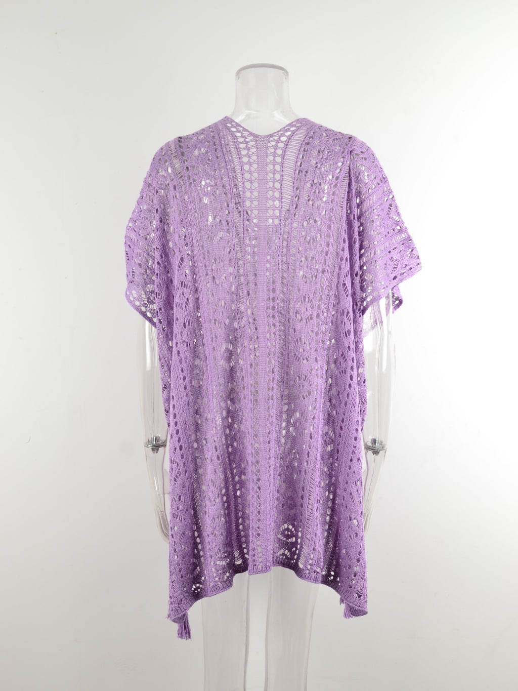 Angel Wings Cutout V-Neck Cover-Up with Tassel - Viarous