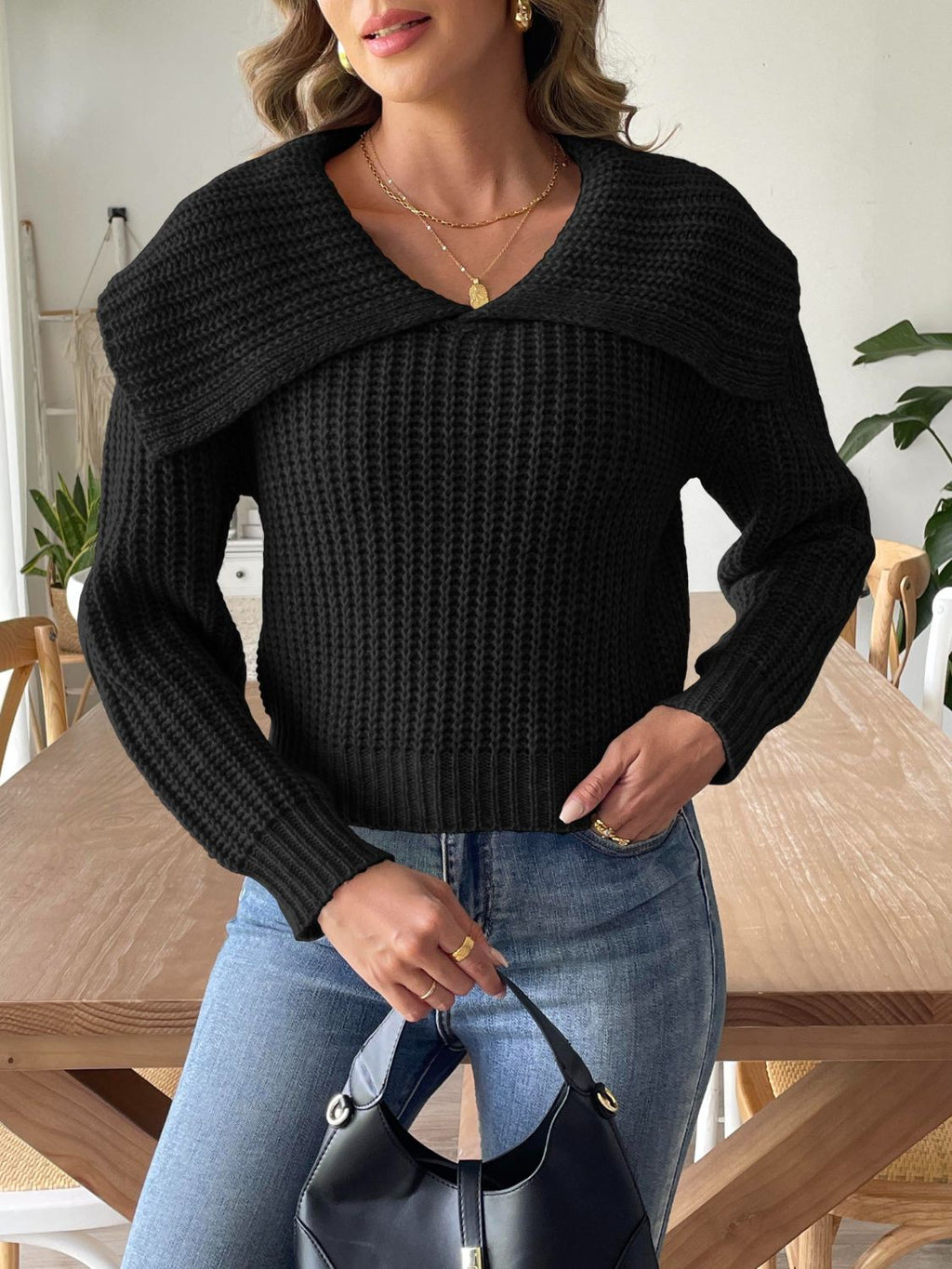Cable - Knit Long Sleeve Sweater - ViarousViarousViarous