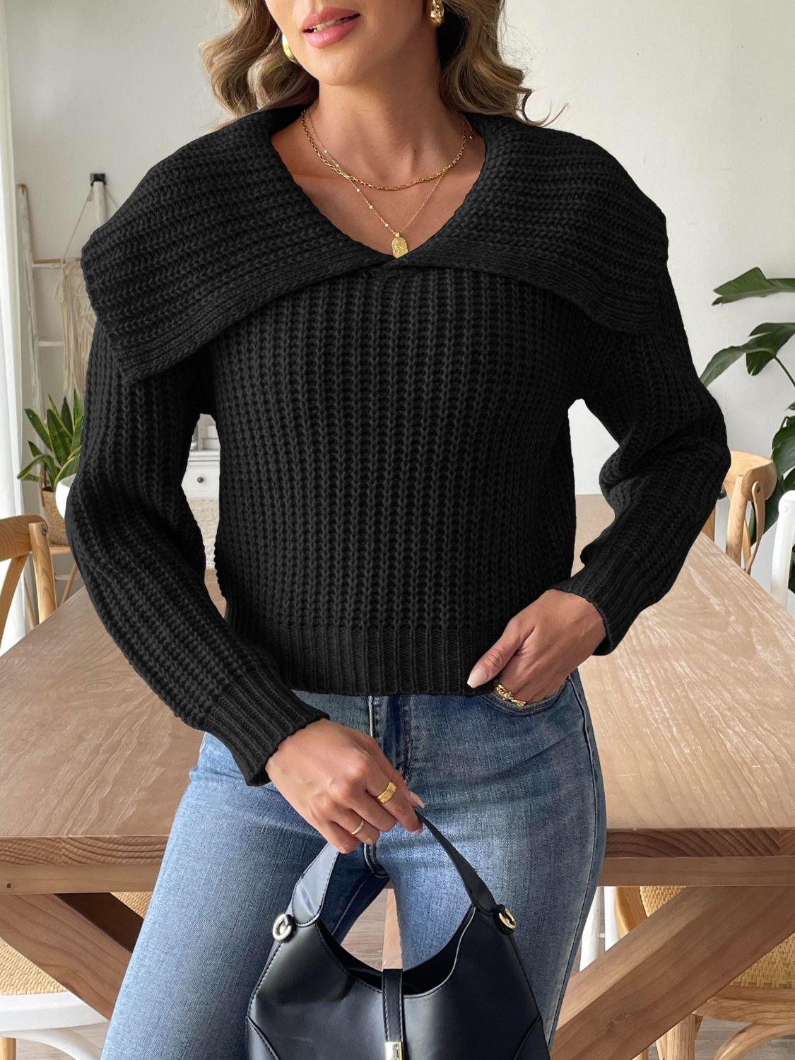 Cable - Knit Long Sleeve Sweater - ViarousViarousViarous