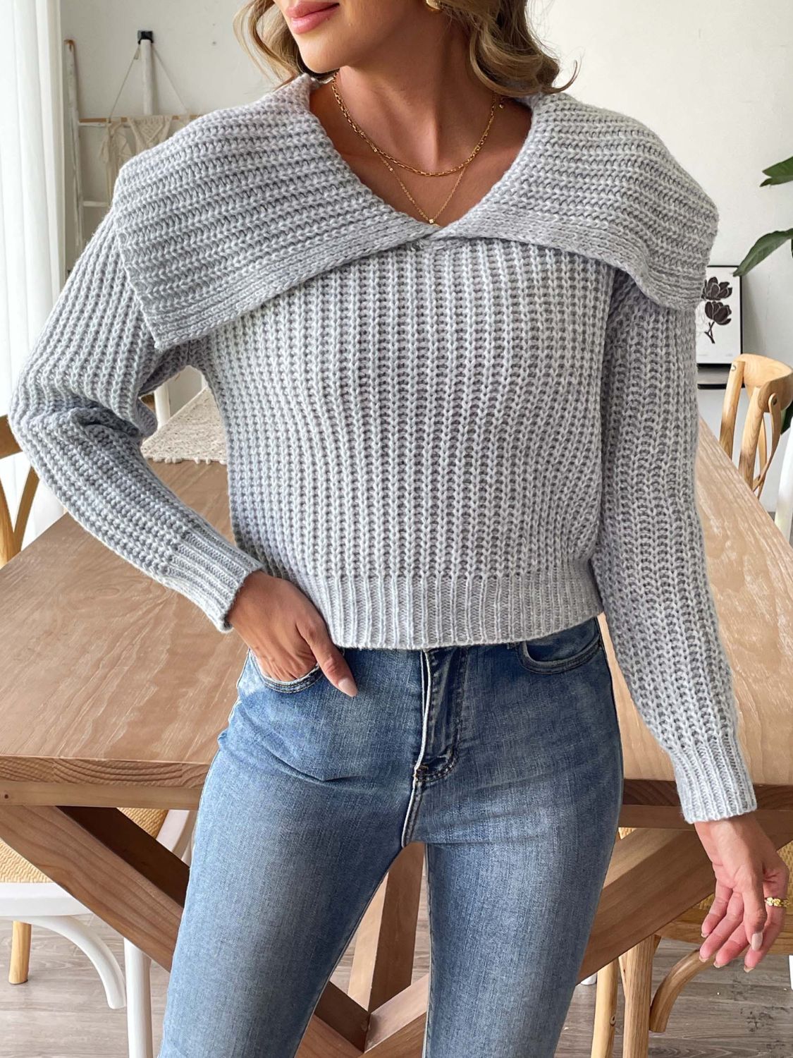 Cable - Knit Long Sleeve Sweater - ViarousViarousViarous