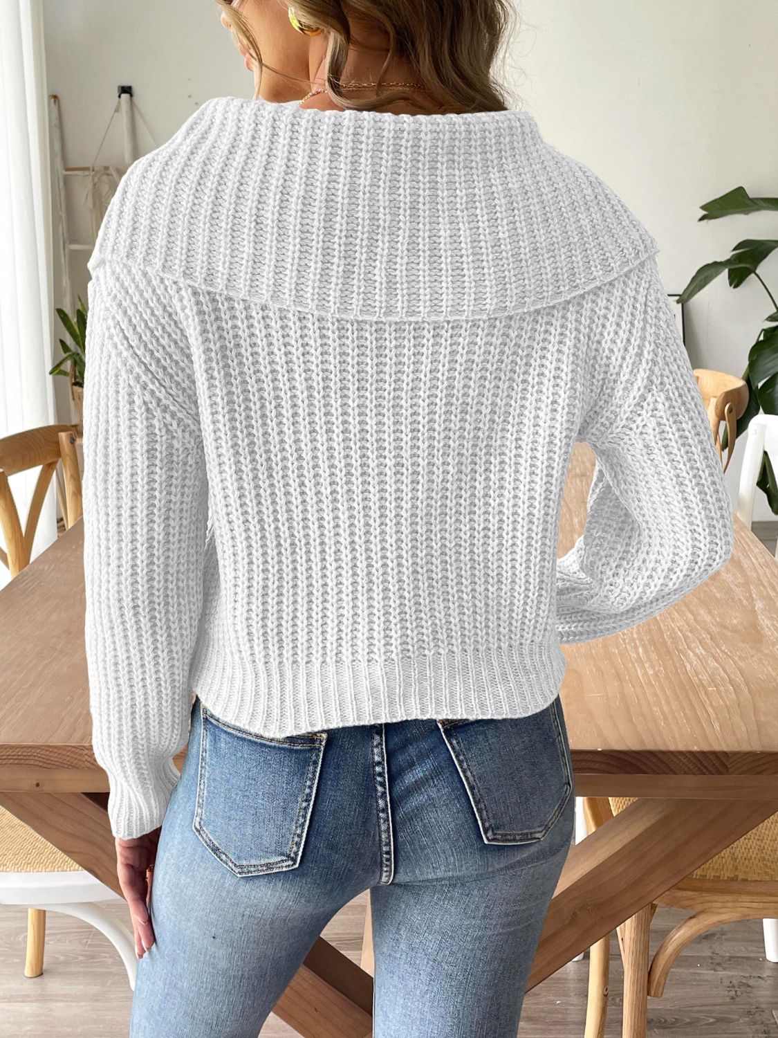 Cable - Knit Long Sleeve Sweater - ViarousViarousViarous
