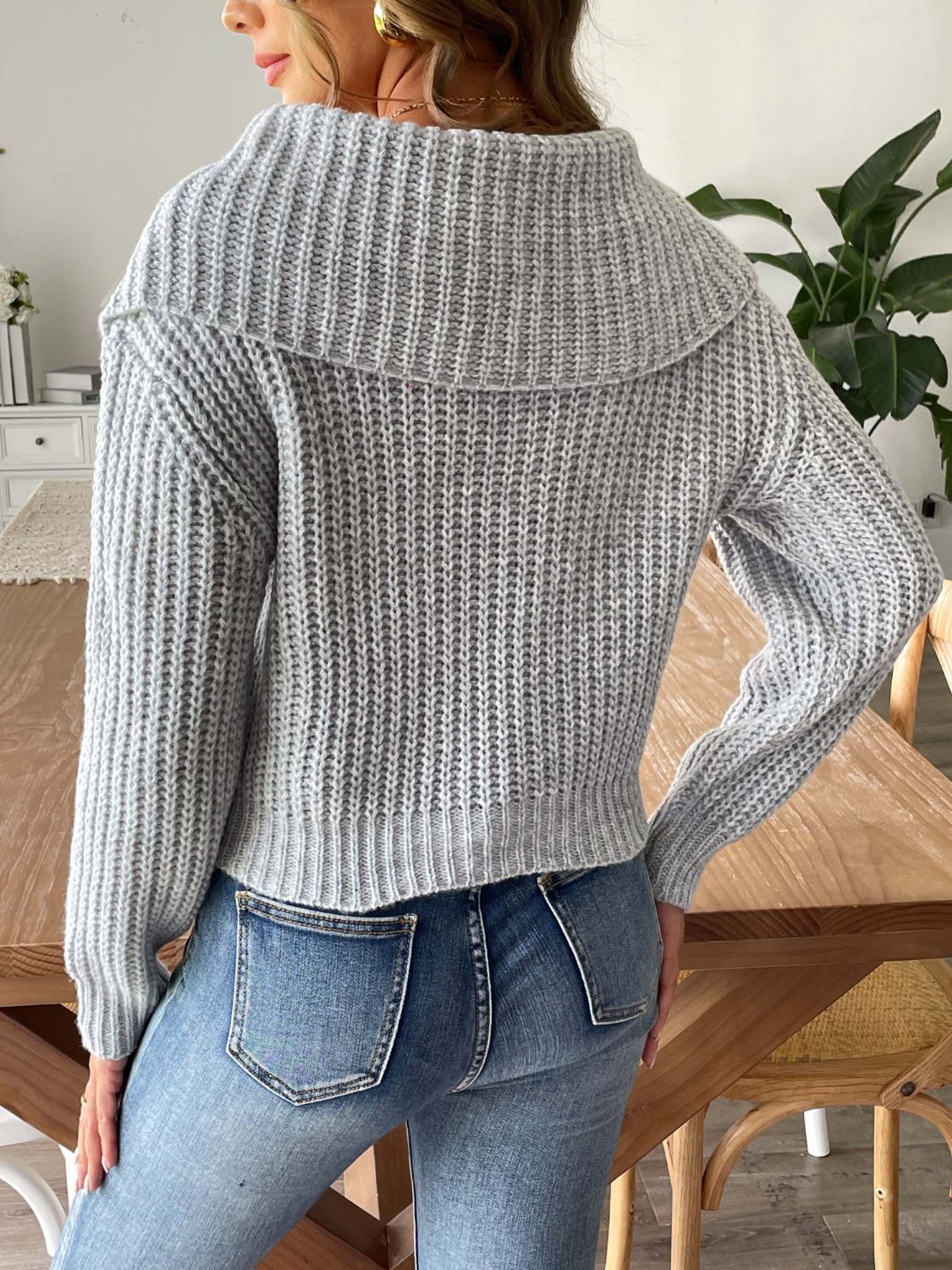 Cable - Knit Long Sleeve Sweater - ViarousViarousViarous