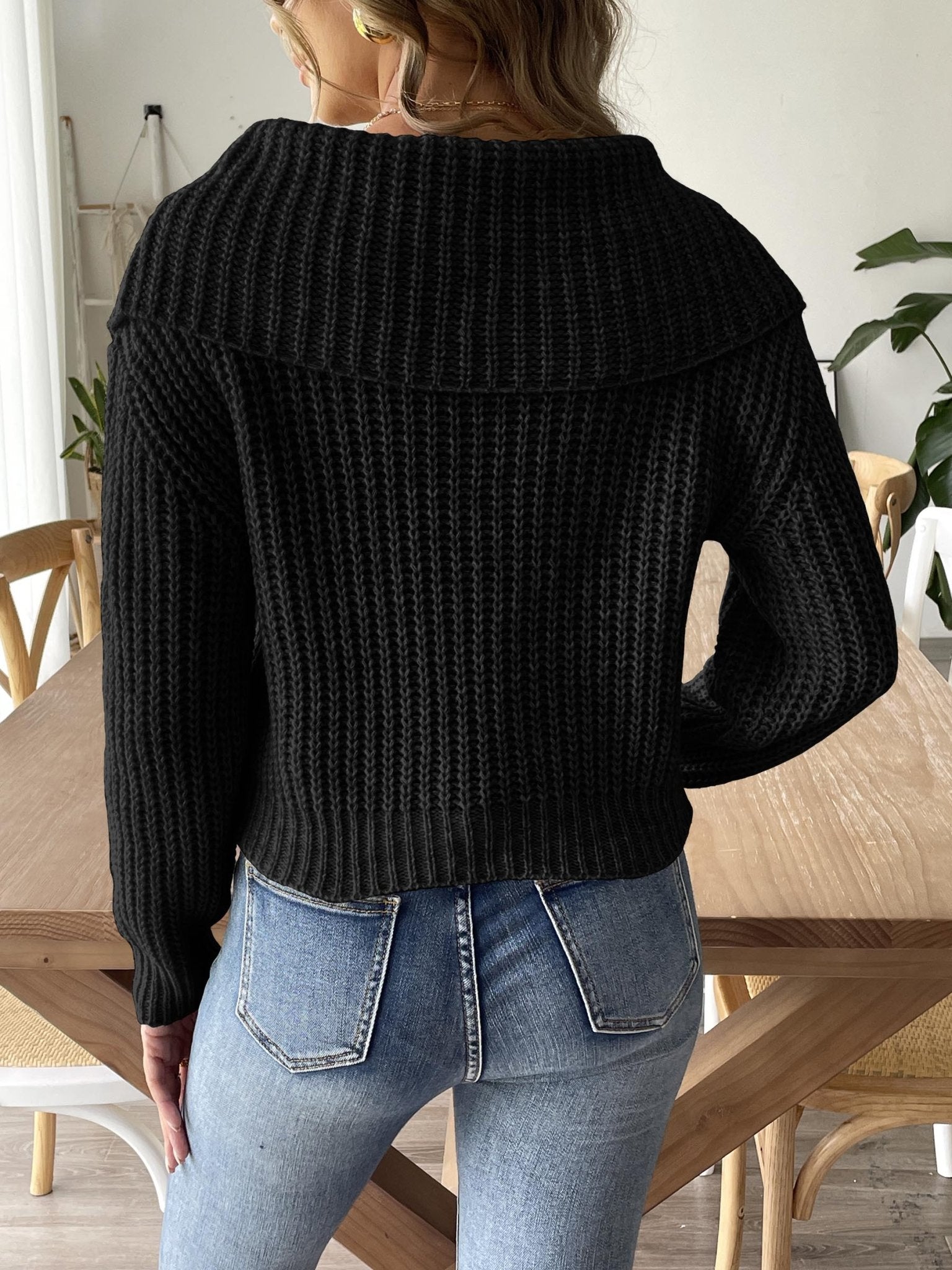 Cable - Knit Long Sleeve Sweater - ViarousViarousViarous