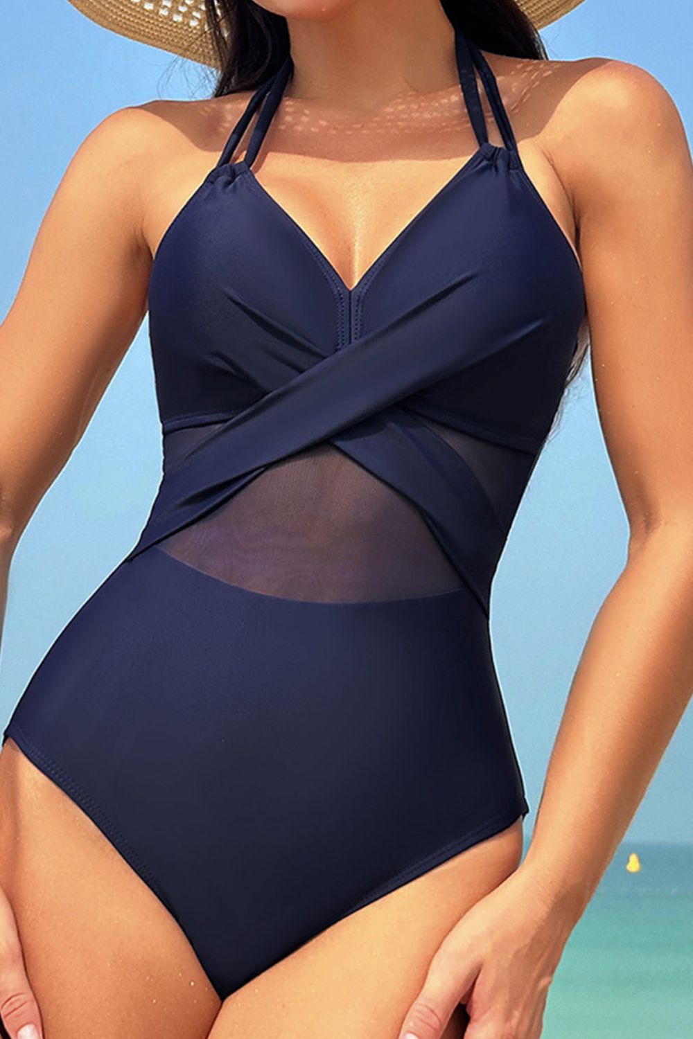 Crisscross Halter Neck One - Piece Swimwear - ViarousViarousViarous