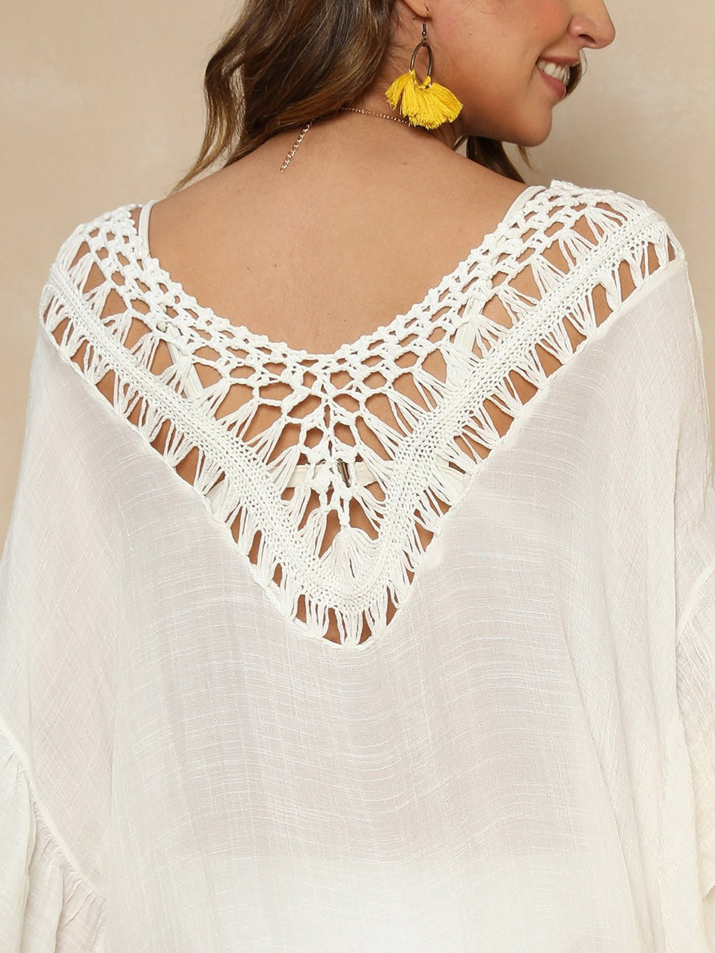 Cutout Ruffled Half Sleeve Cover - Up - ViarousViarousViarous