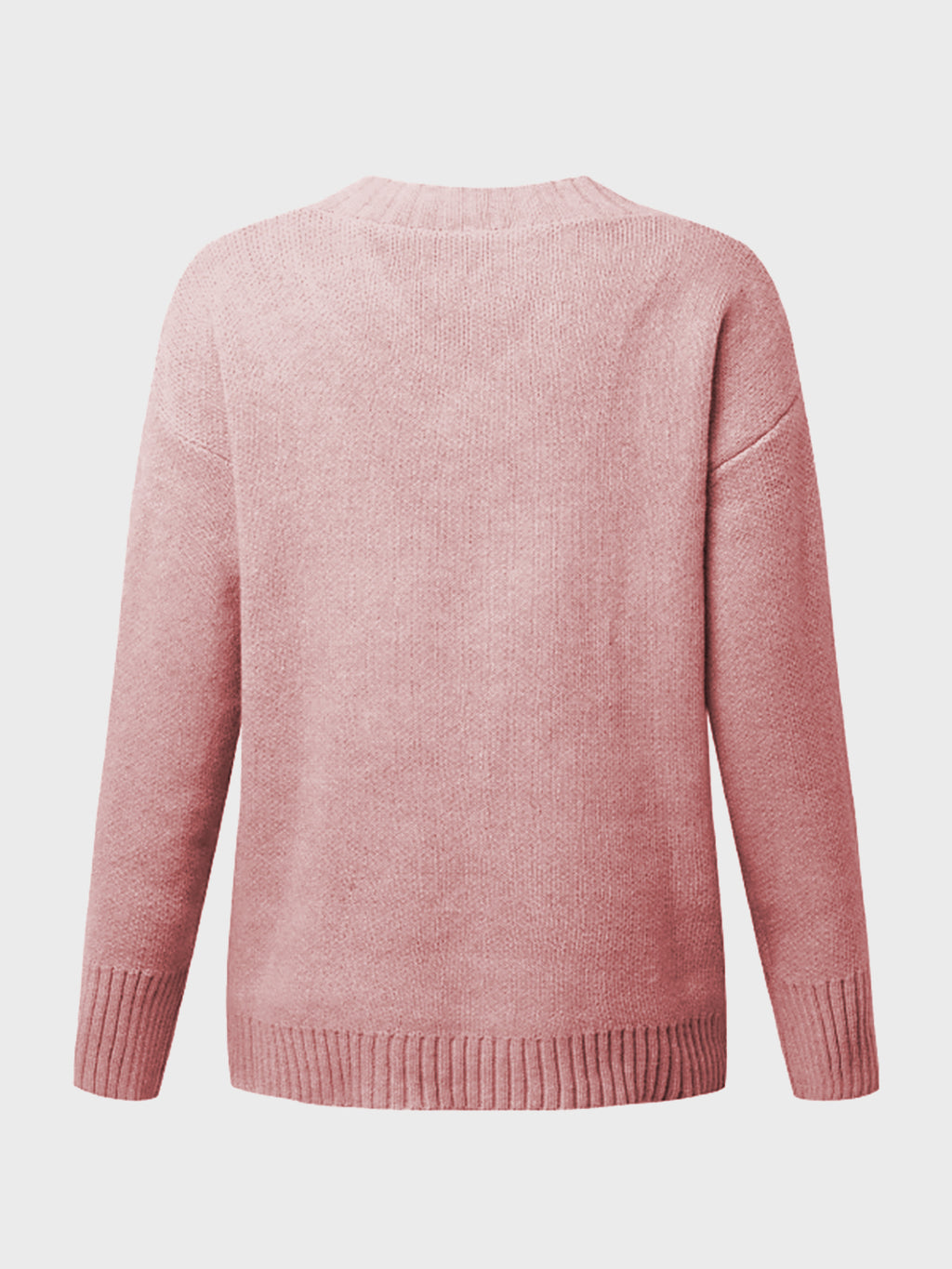 V-Neck Long Sleeve Knit Top - Viarous