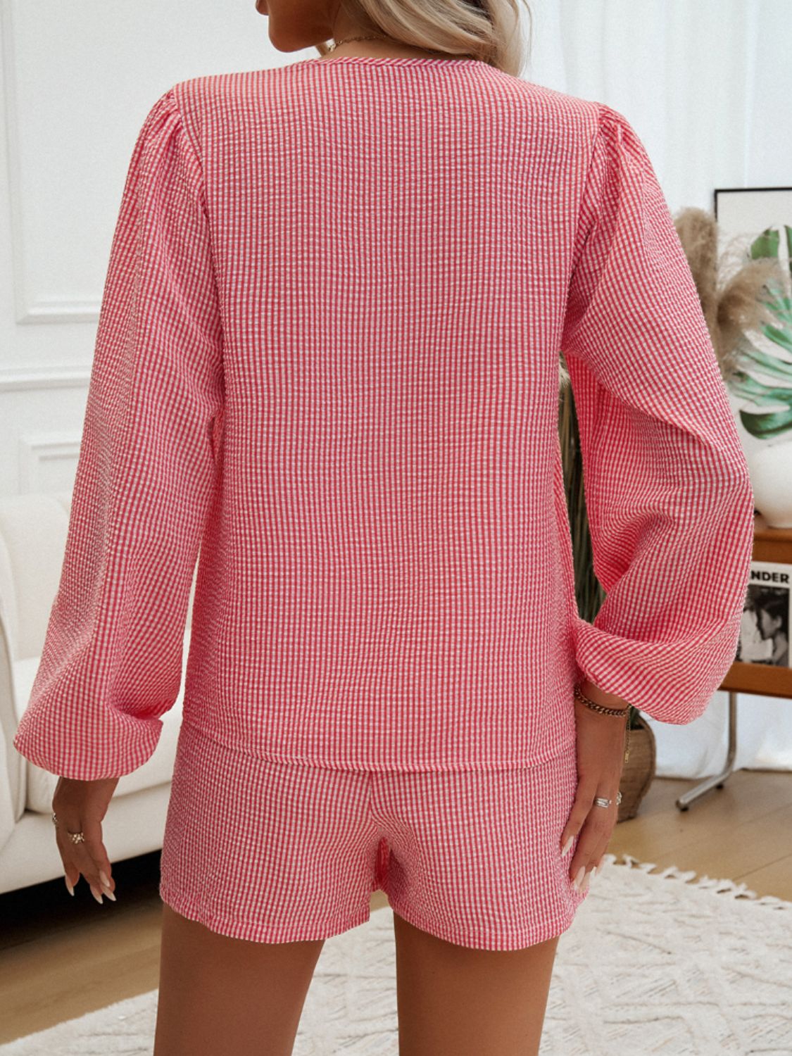 Devine Tied Long Sleeve Top and Shorts Set - ViarousViarousViarous