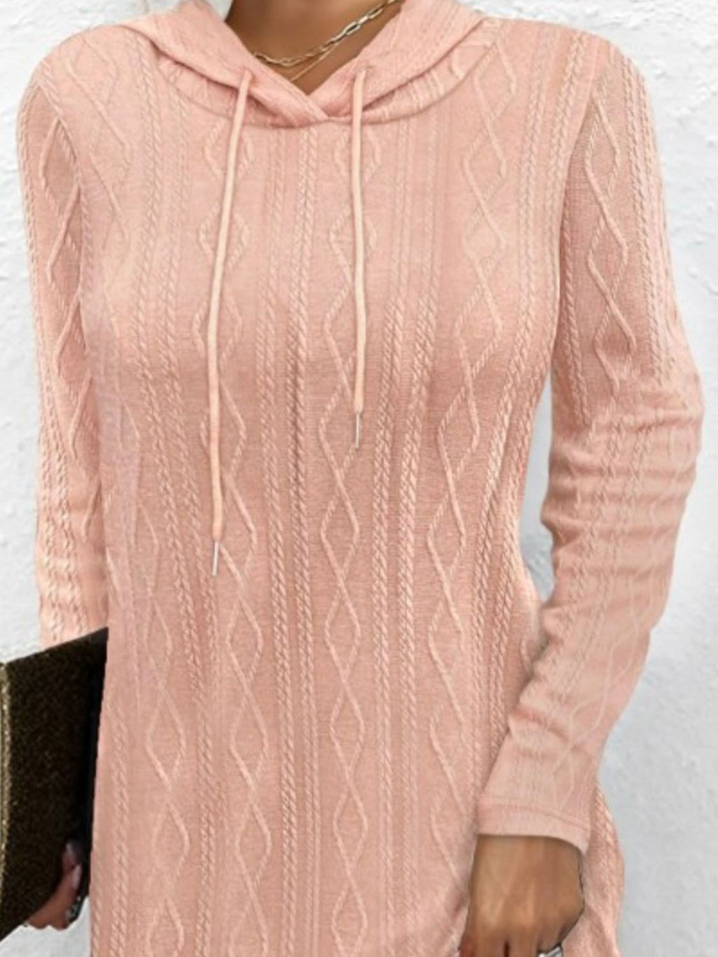 Drawstring Hooded Sweater Dress - ViarousViarousViarous
