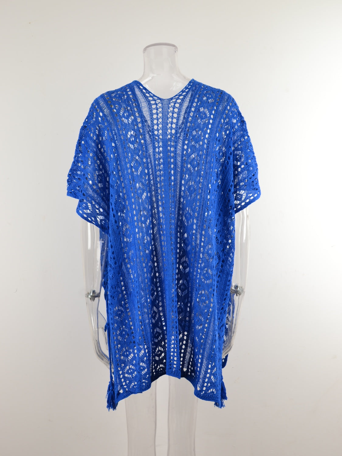 Angel Wings Cutout V-Neck Cover-Up with Tassel - Viarous