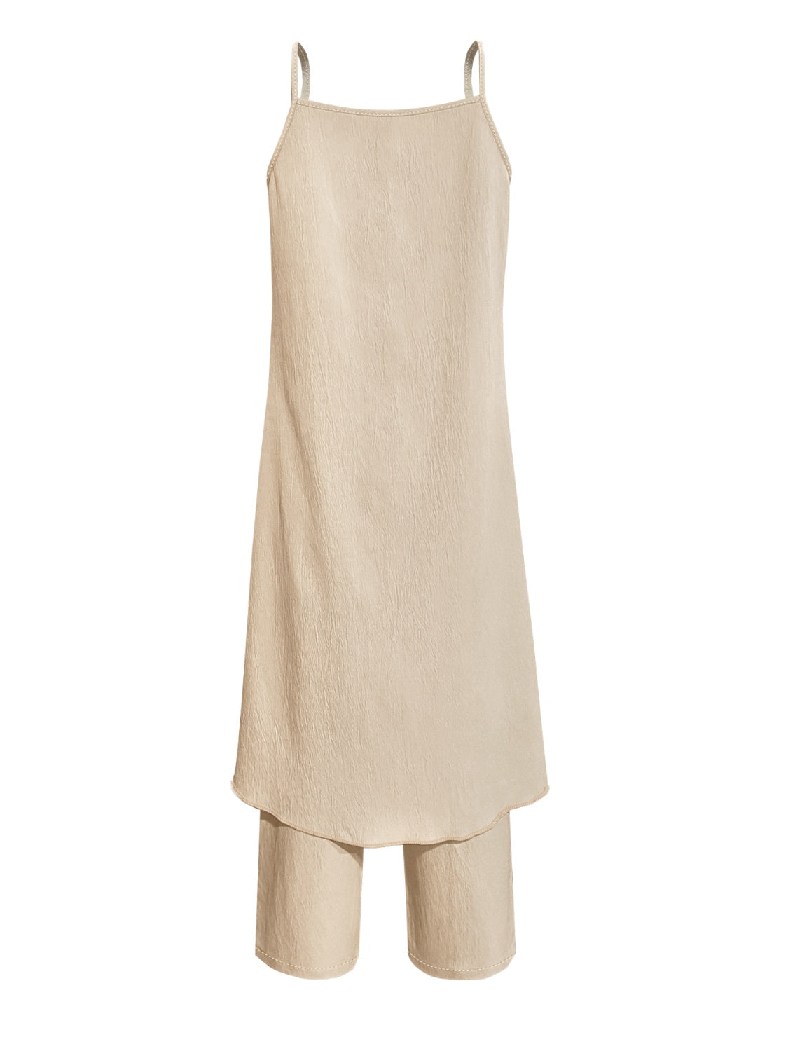 High-Low Spaghetti Strap Top and Pants Set - Viarous