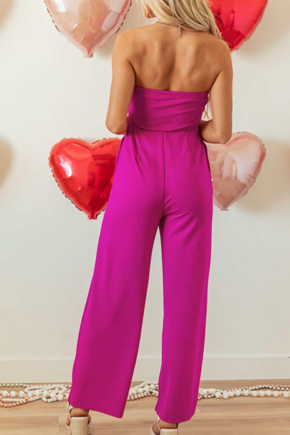 Tied Tube Wide Leg Jumpsuit - Viarous