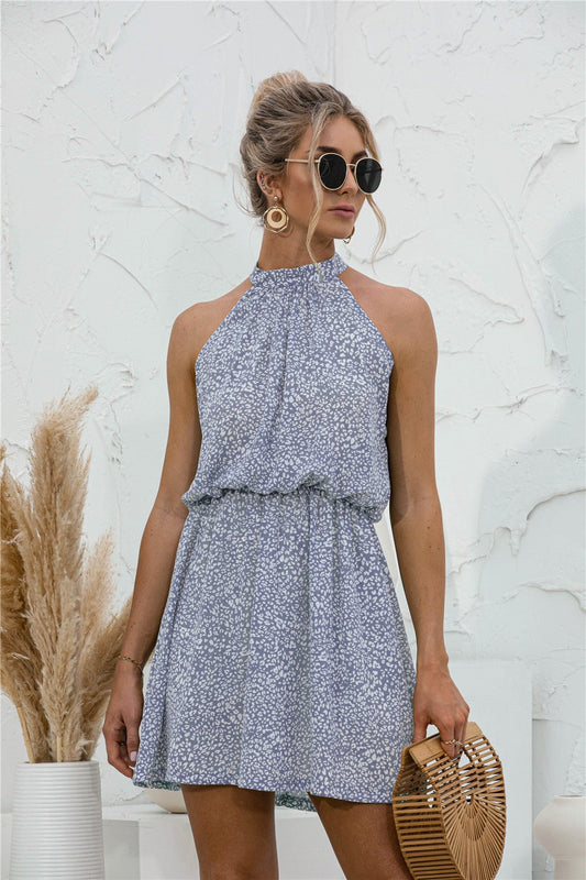 Floral Tied Sleeveless Mini Dress - ViarousViarousViarous