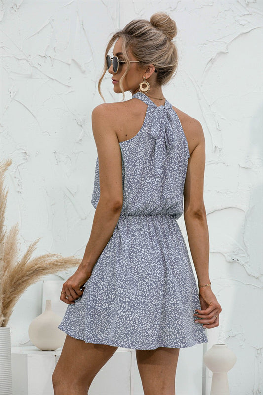 Floral Tied Sleeveless Mini Dress - ViarousViarousViarous