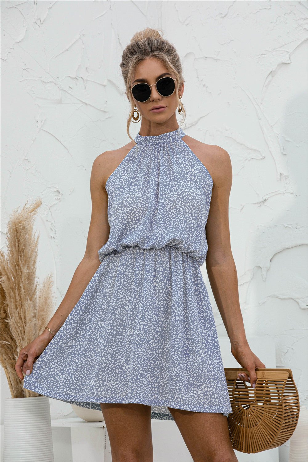 Floral Tied Sleeveless Mini Dress - ViarousViarousViarous