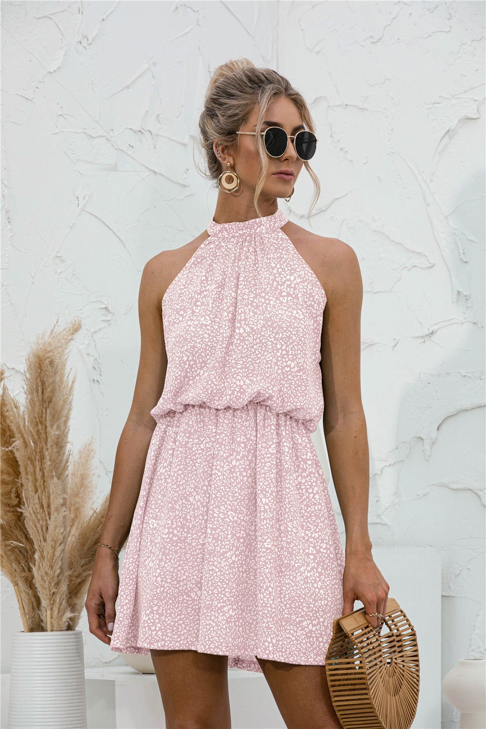 Floral Tied Sleeveless Mini Dress - ViarousViarousViarous