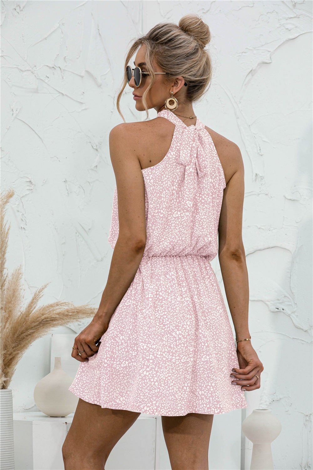 Floral Tied Sleeveless Mini Dress - ViarousViarousViarous