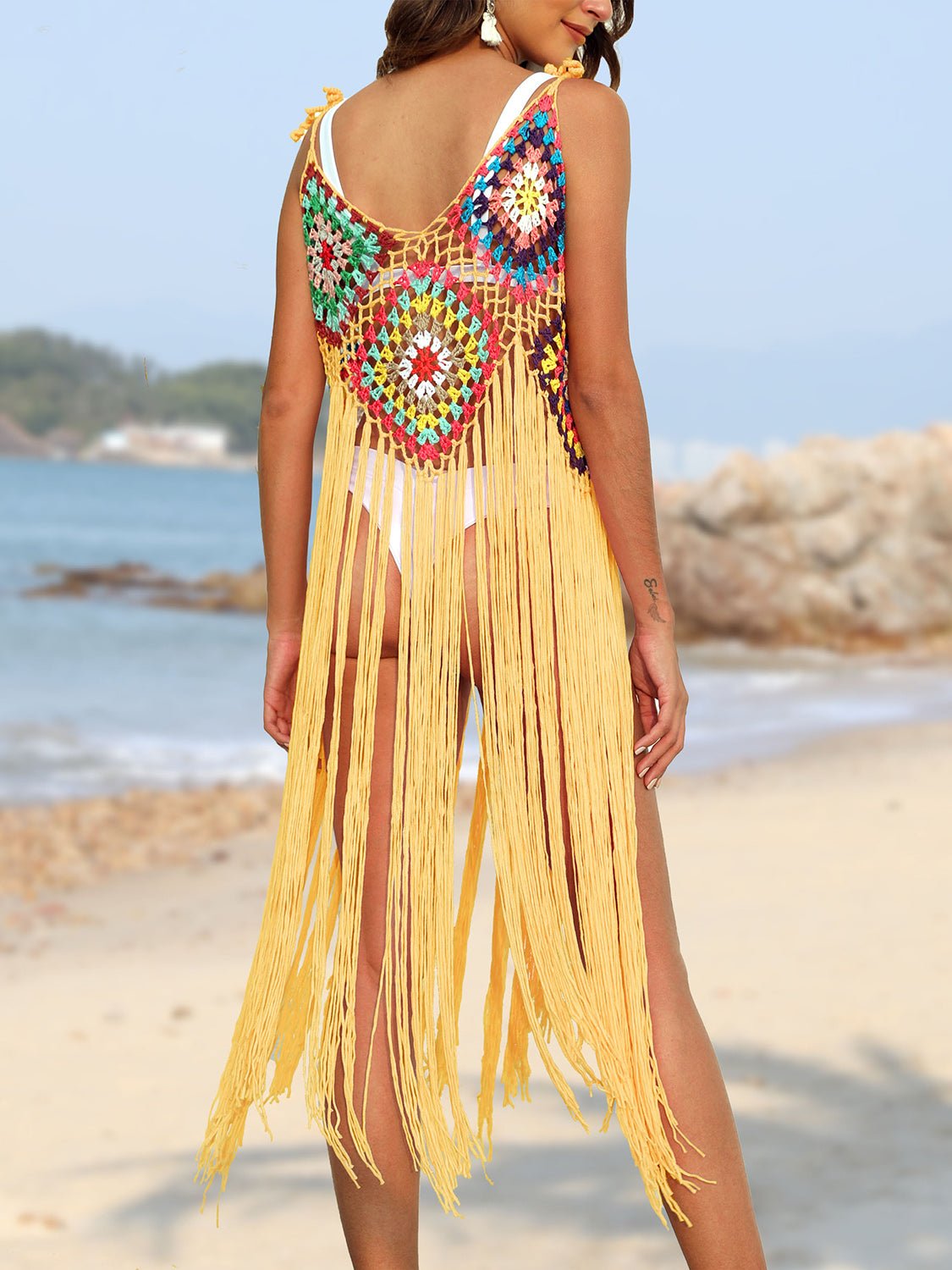 Fringe Spaghetti Strap Cover - Up - ViarousViarousViarous