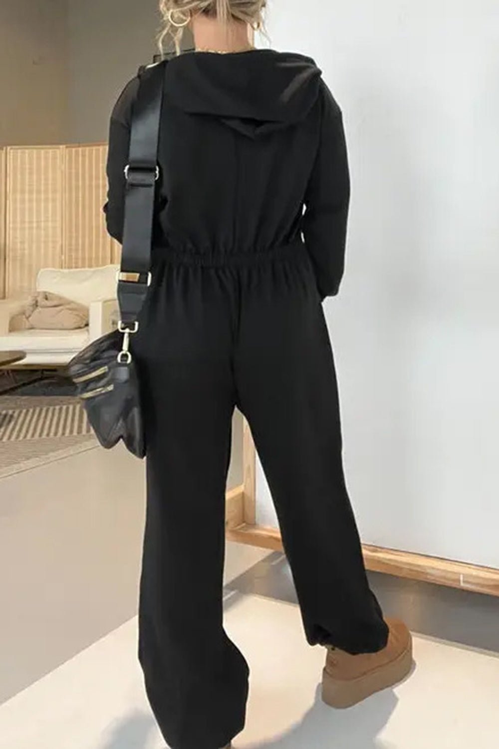 Full Size Drawstring Long Sleeve Jumpsuit - ViarousViarousViarous