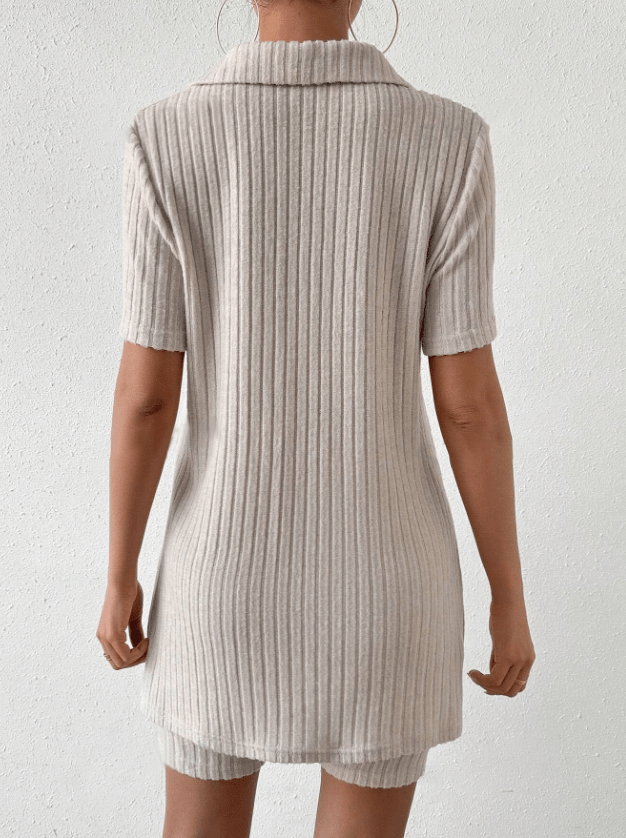 Johnny Collar Short Sleeve Top and Shorts Set - ViarousViarousViarous