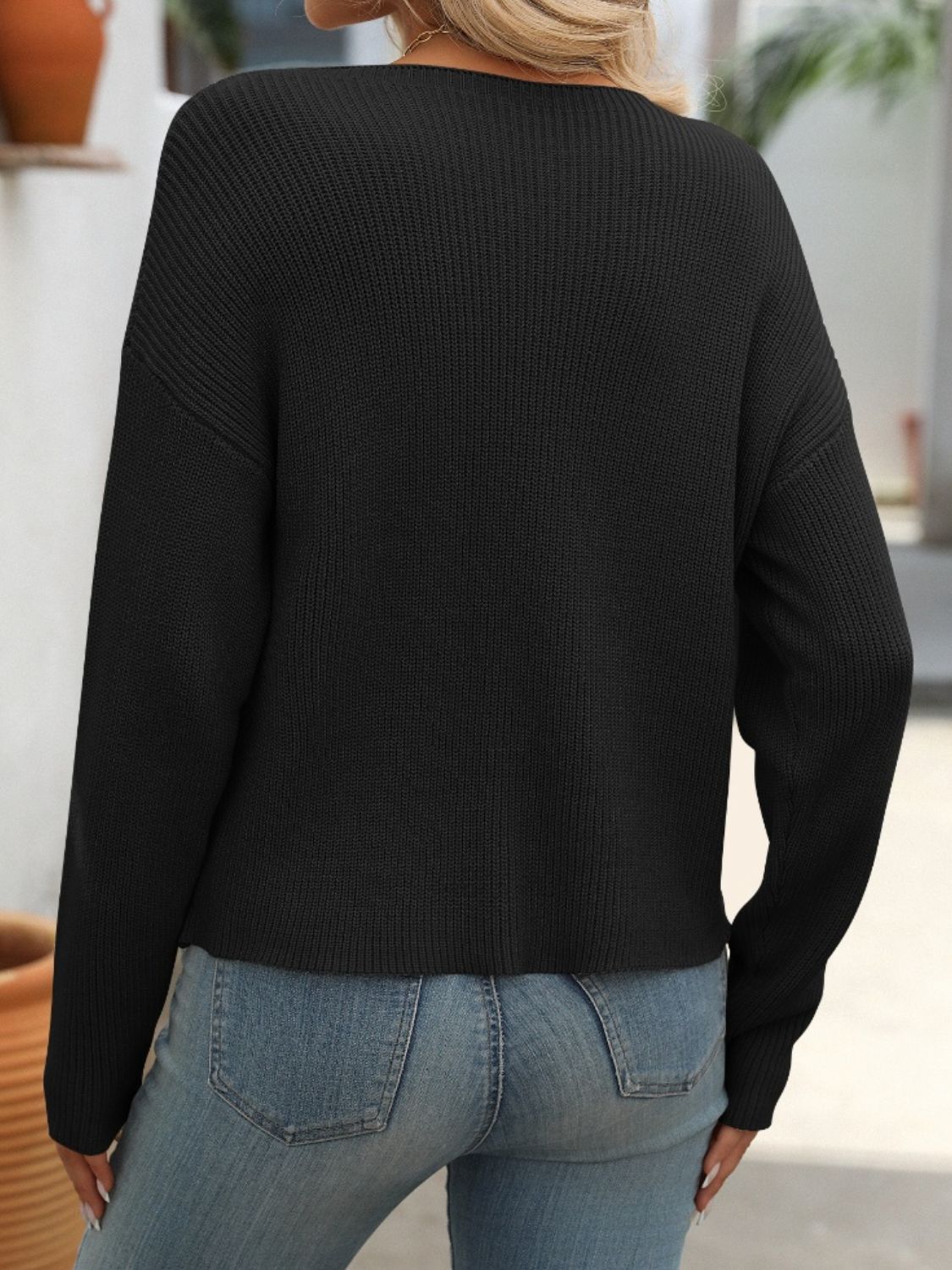 Mandy Round Neck Long Sleeve Sweater - ViarousViarousViarous