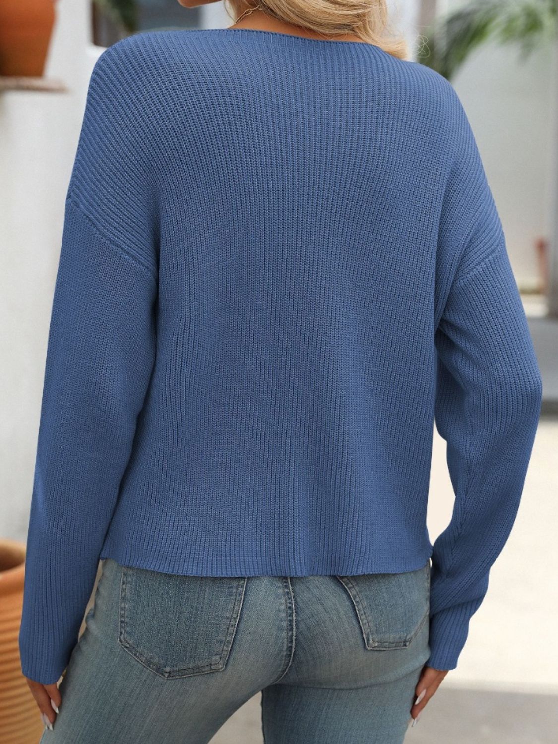 Mandy Round Neck Long Sleeve Sweater - ViarousViarousViarous