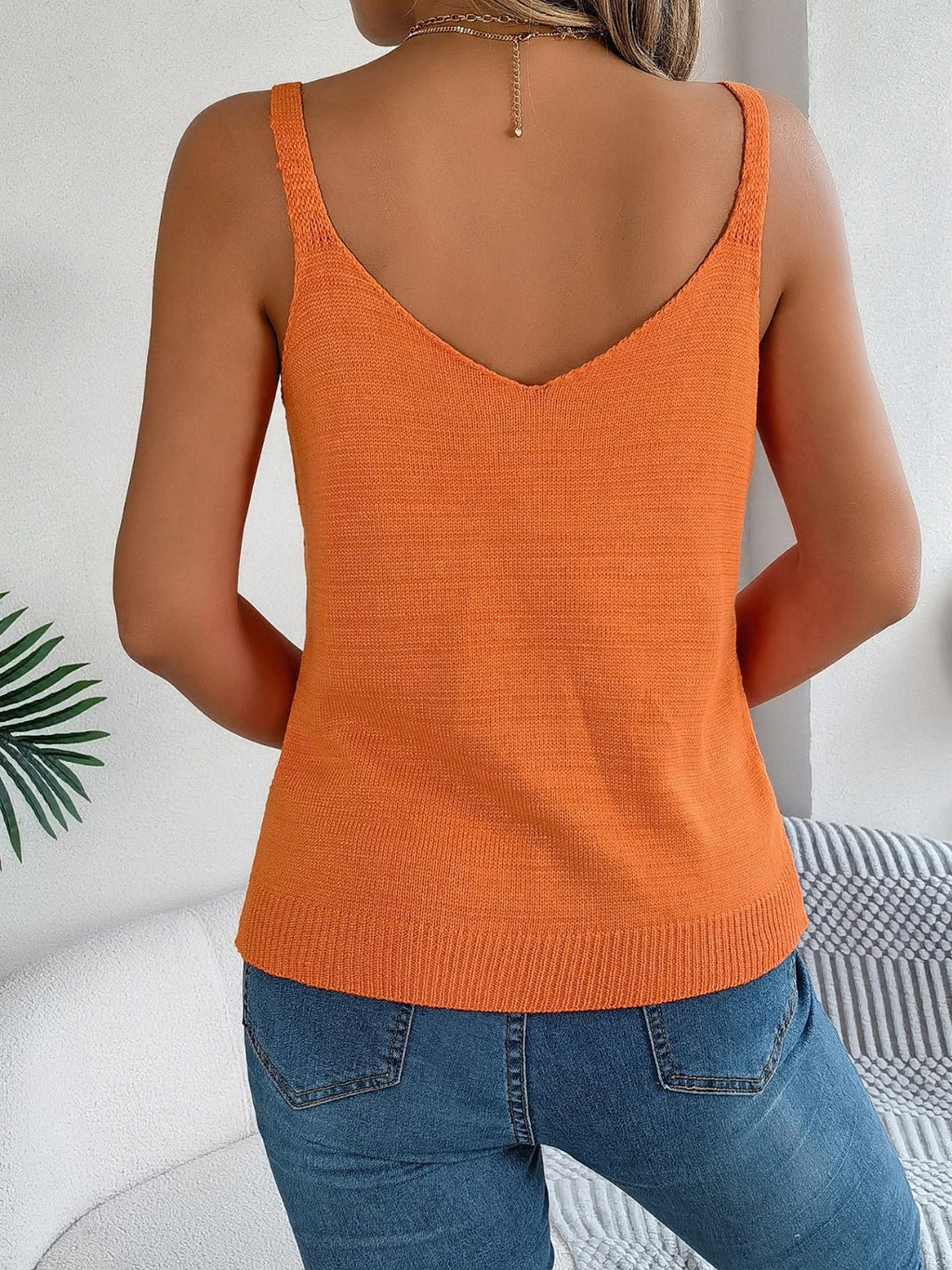 Openwork Scoop Neck Knit Vest - ViarousViarousViarous