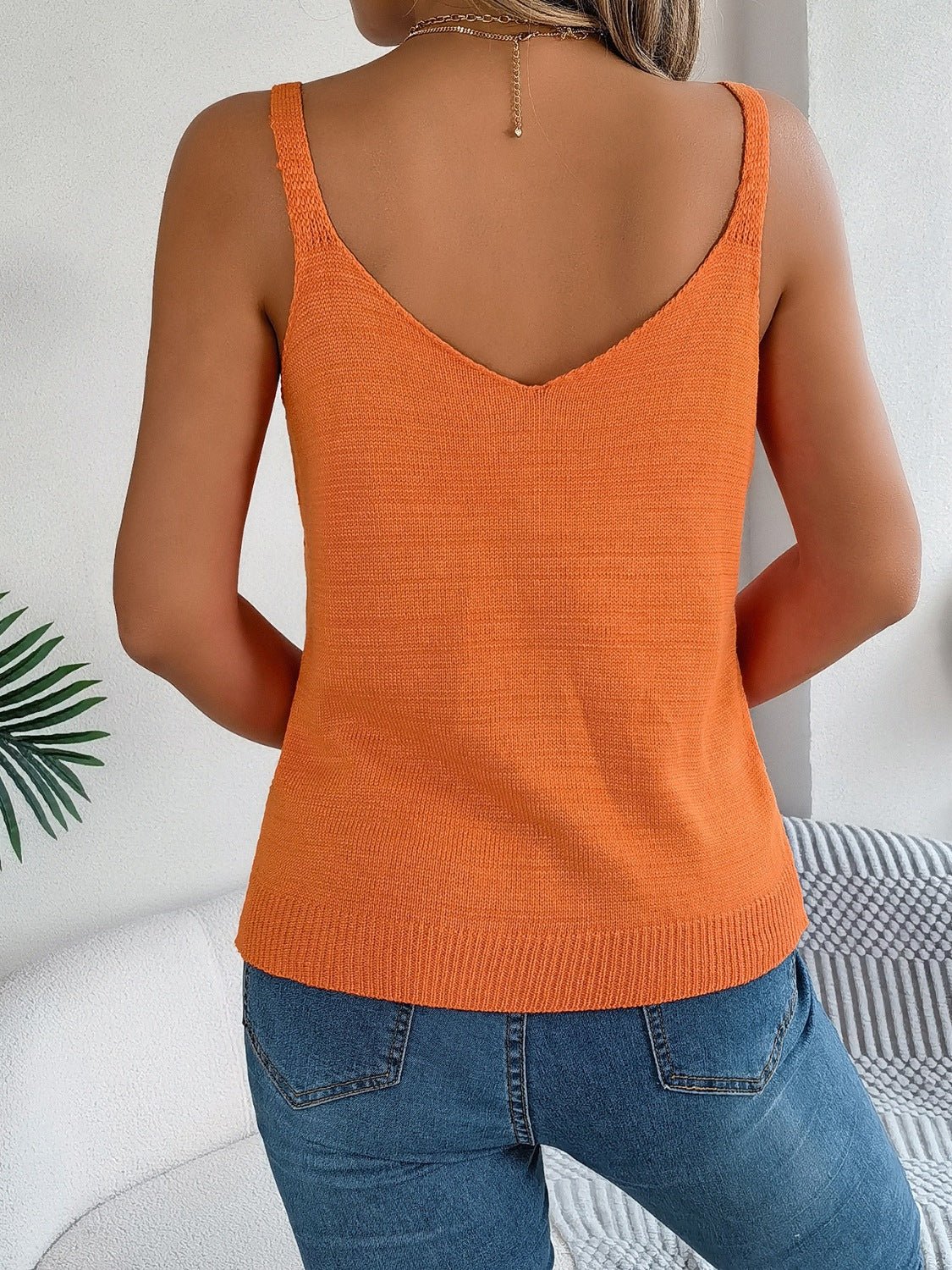Openwork Scoop Neck Knit Vest - ViarousViarousViarous