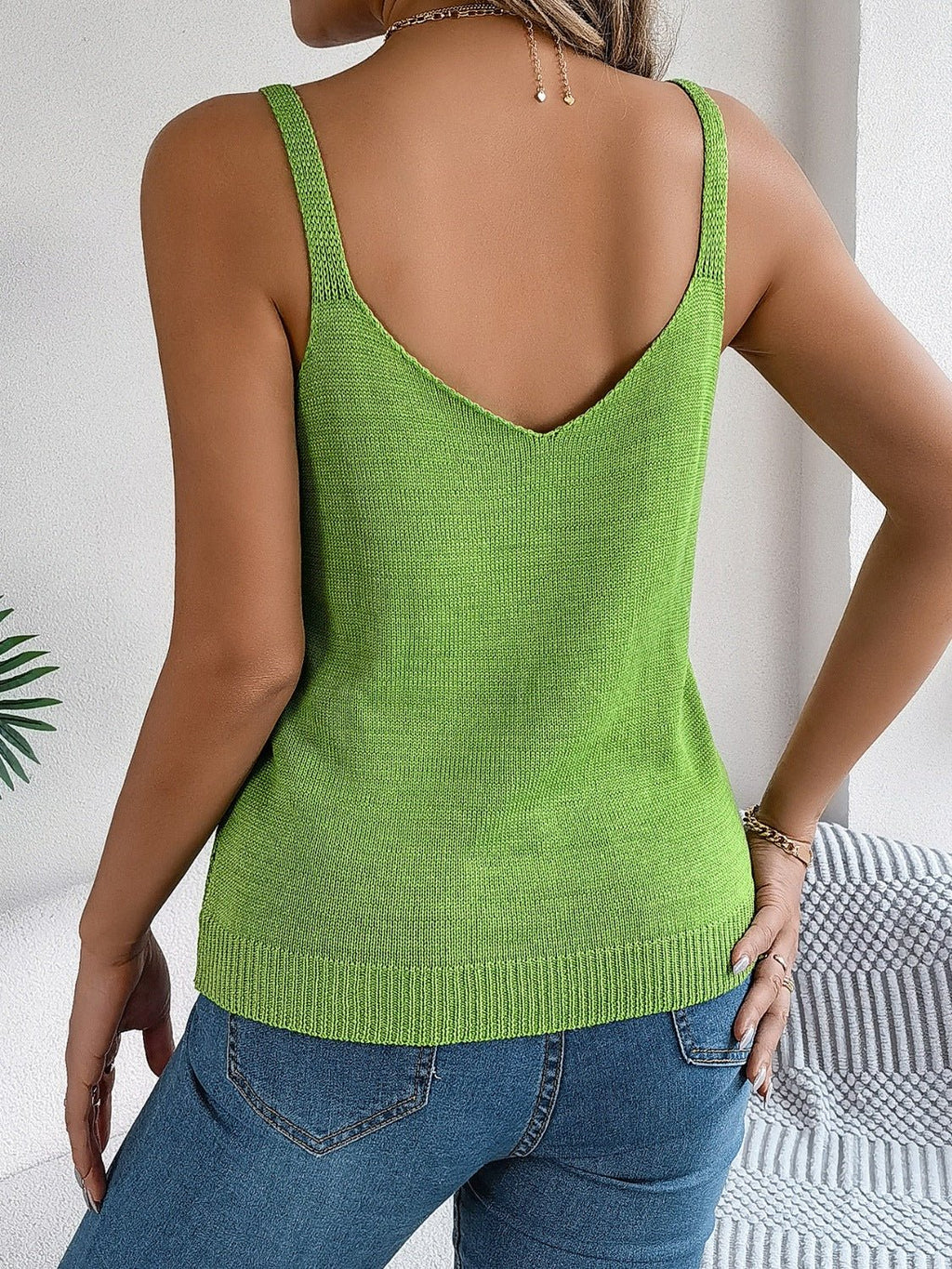 Openwork Scoop Neck Knit Vest - ViarousViarousViarous