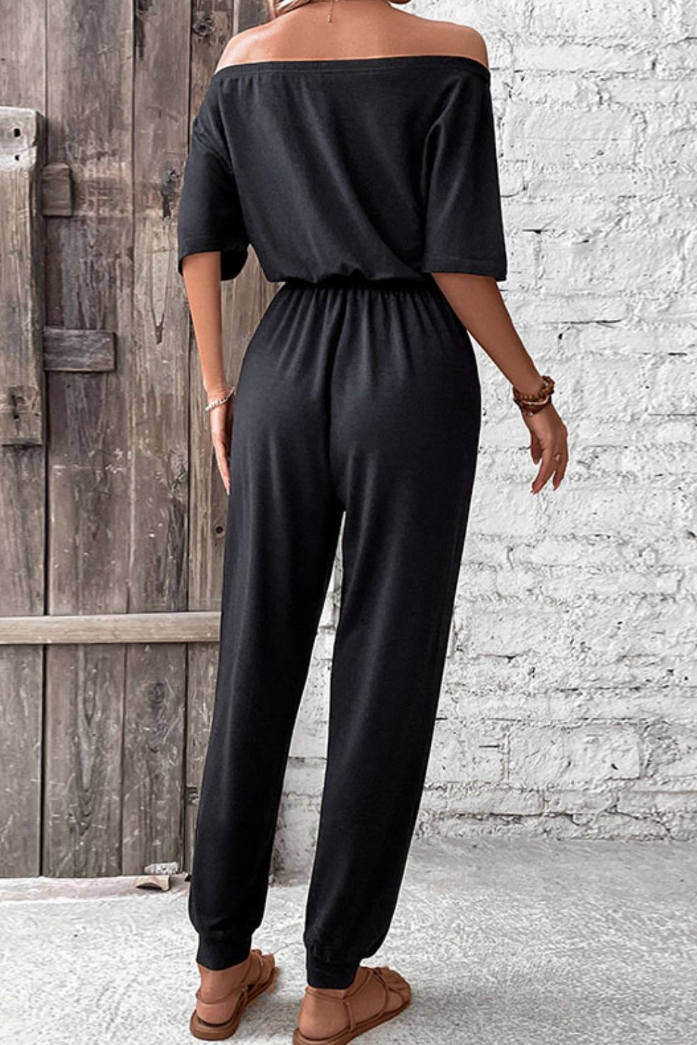 Perfee Off - Shoulder Jumpsuit with Pockets - ViarousViarousViarous