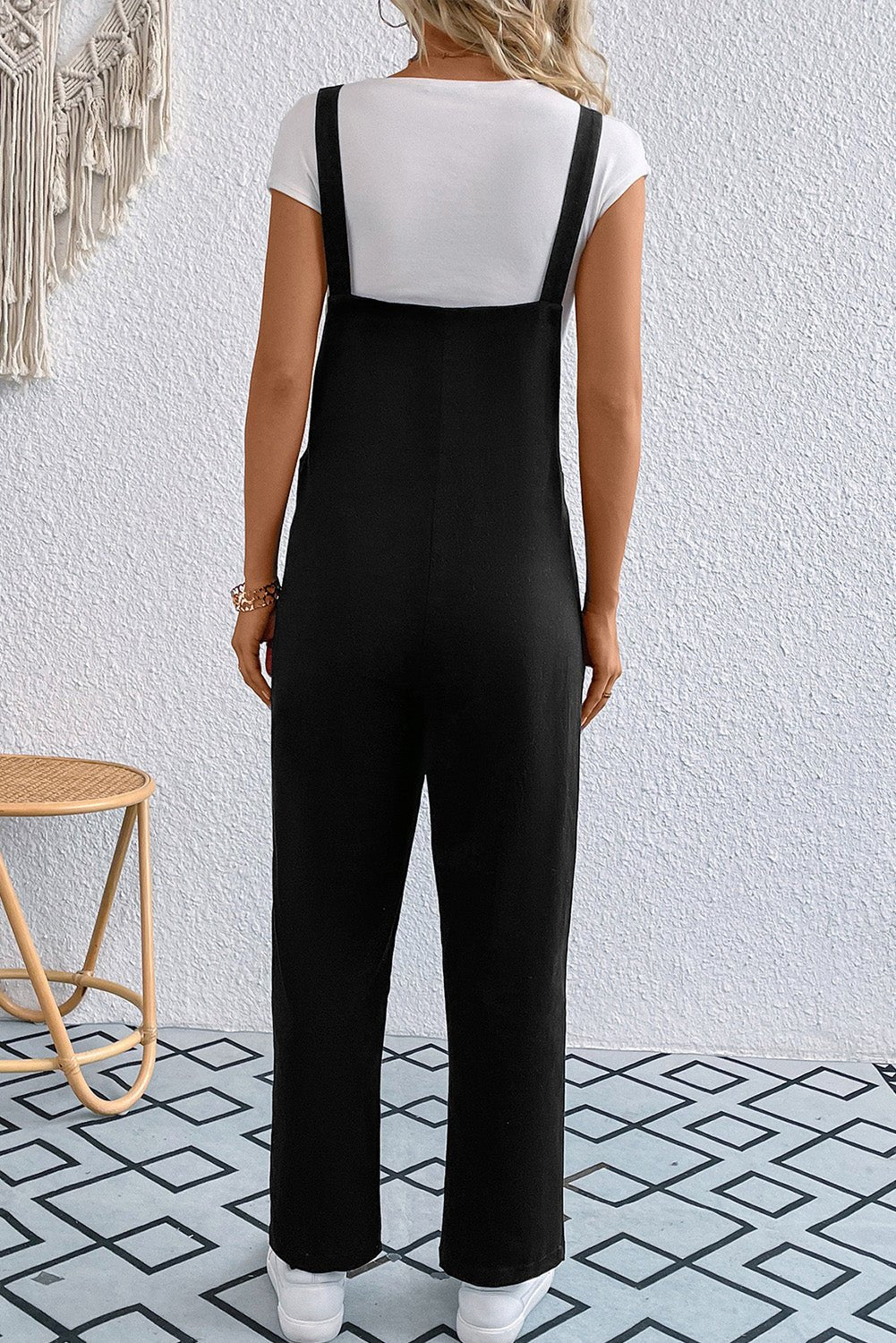 Pocketed Wide Strap Overall - ViarousViarousViarous