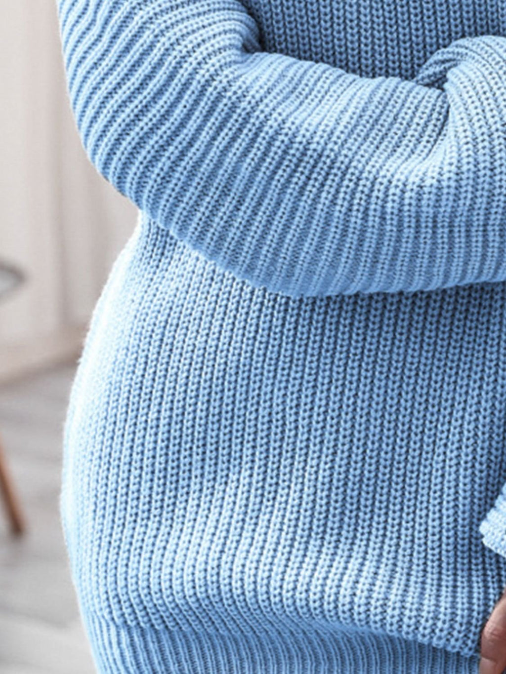 Rib - Knit Mini Sweater Dress - ViarousViarousViarous
