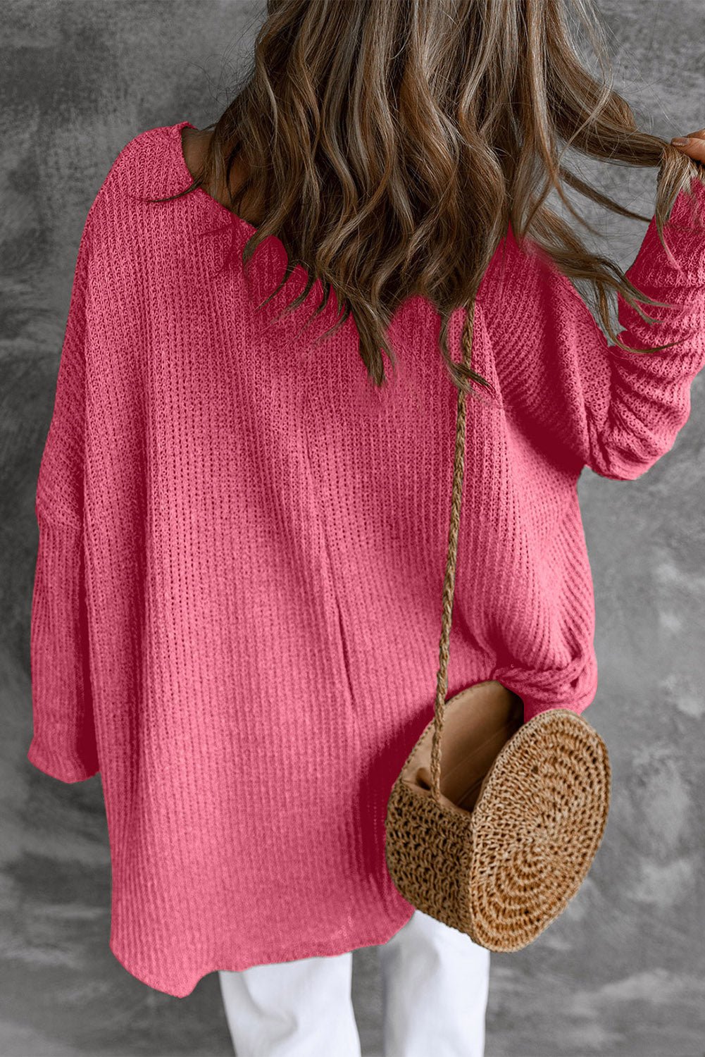 Round Neck High - Low Sweater - ViarousViarousViarous